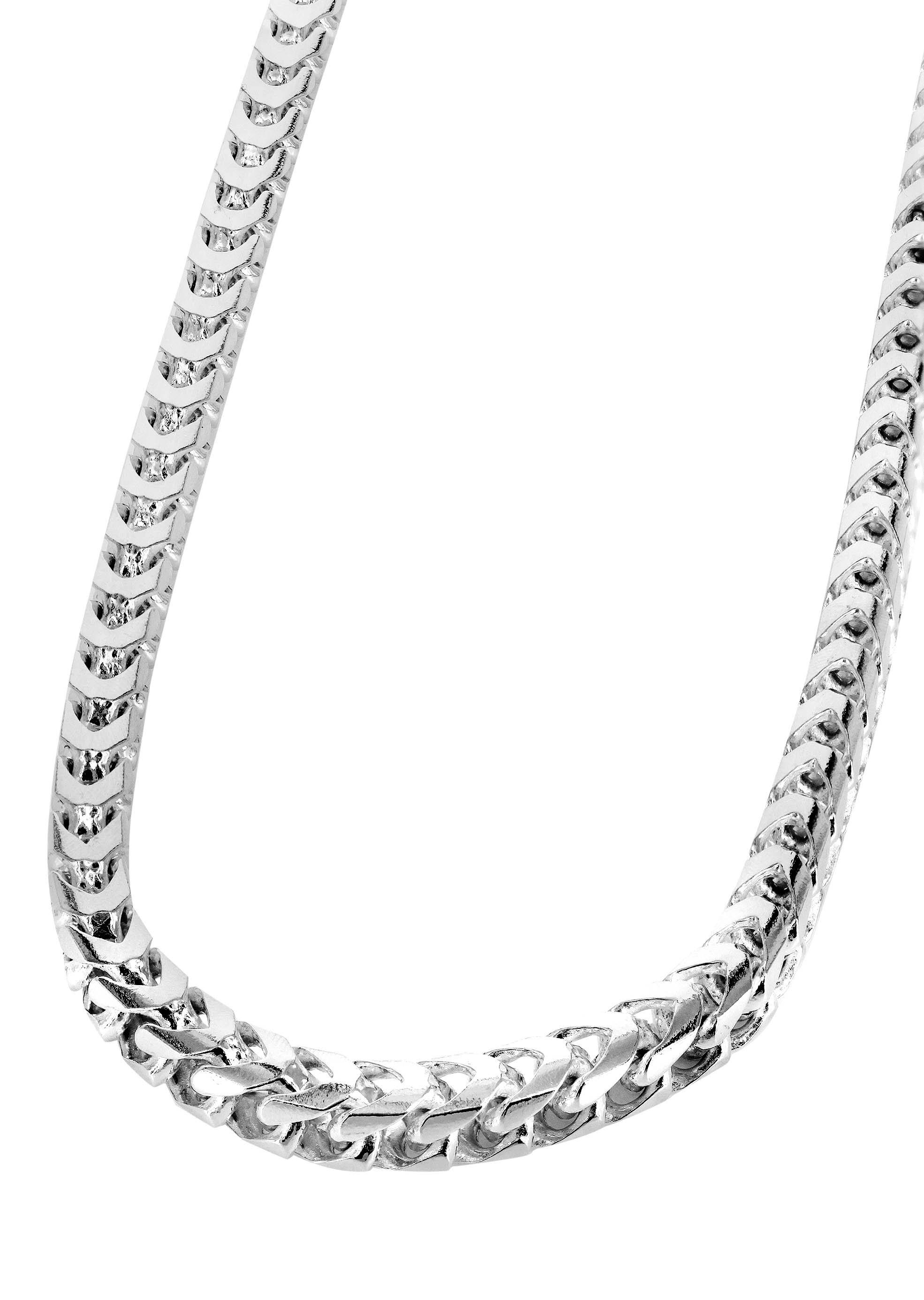 Mens Solid Franco Chain 10K White Gold