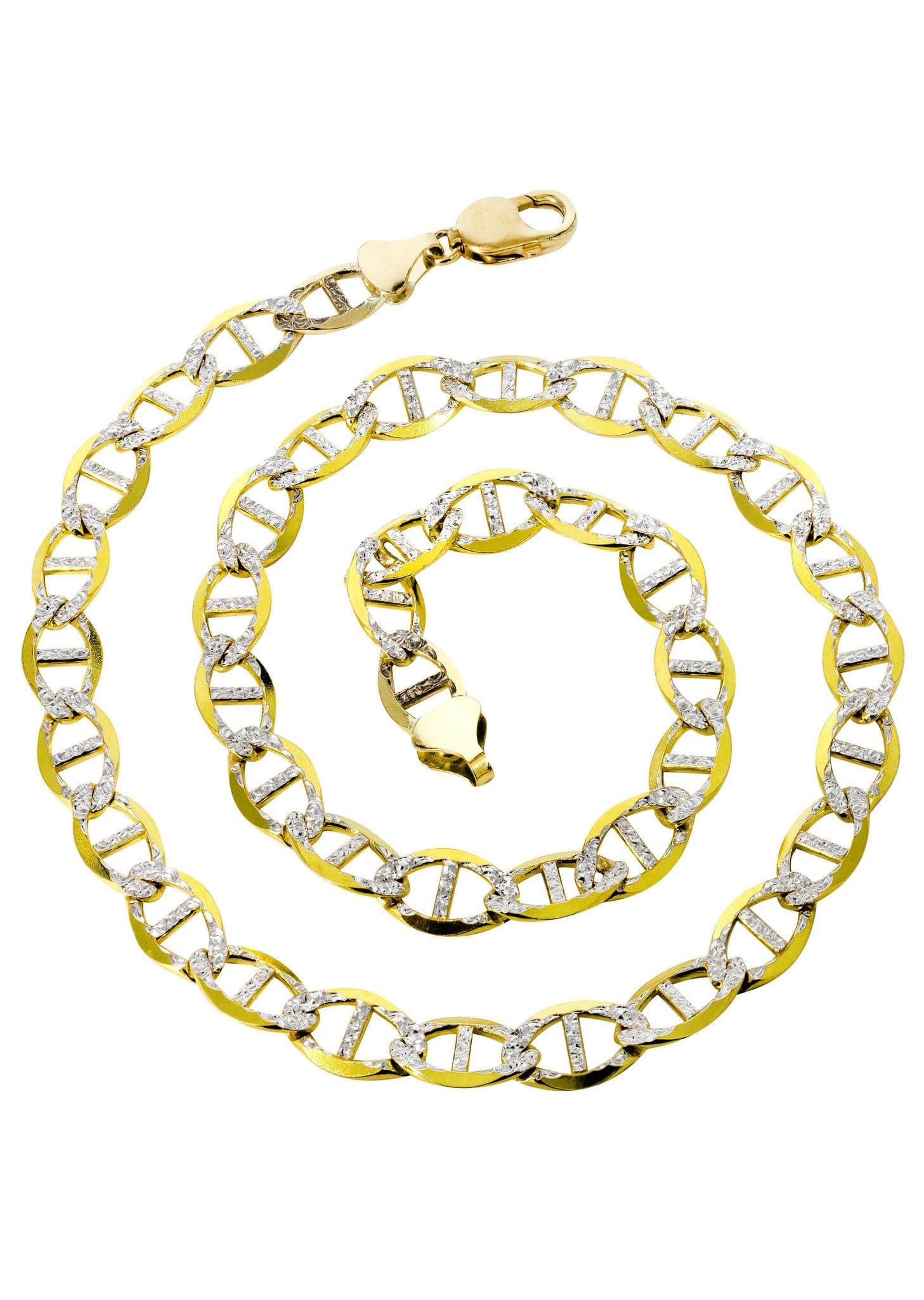 Mens Diamond Cut Mariner Chain 10K Gold - Image 2