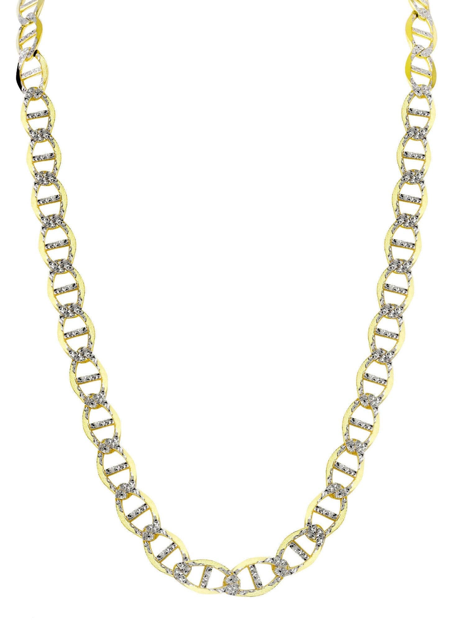 Solid Diamond Cut Mariner Chain 14K Gold - Image 3