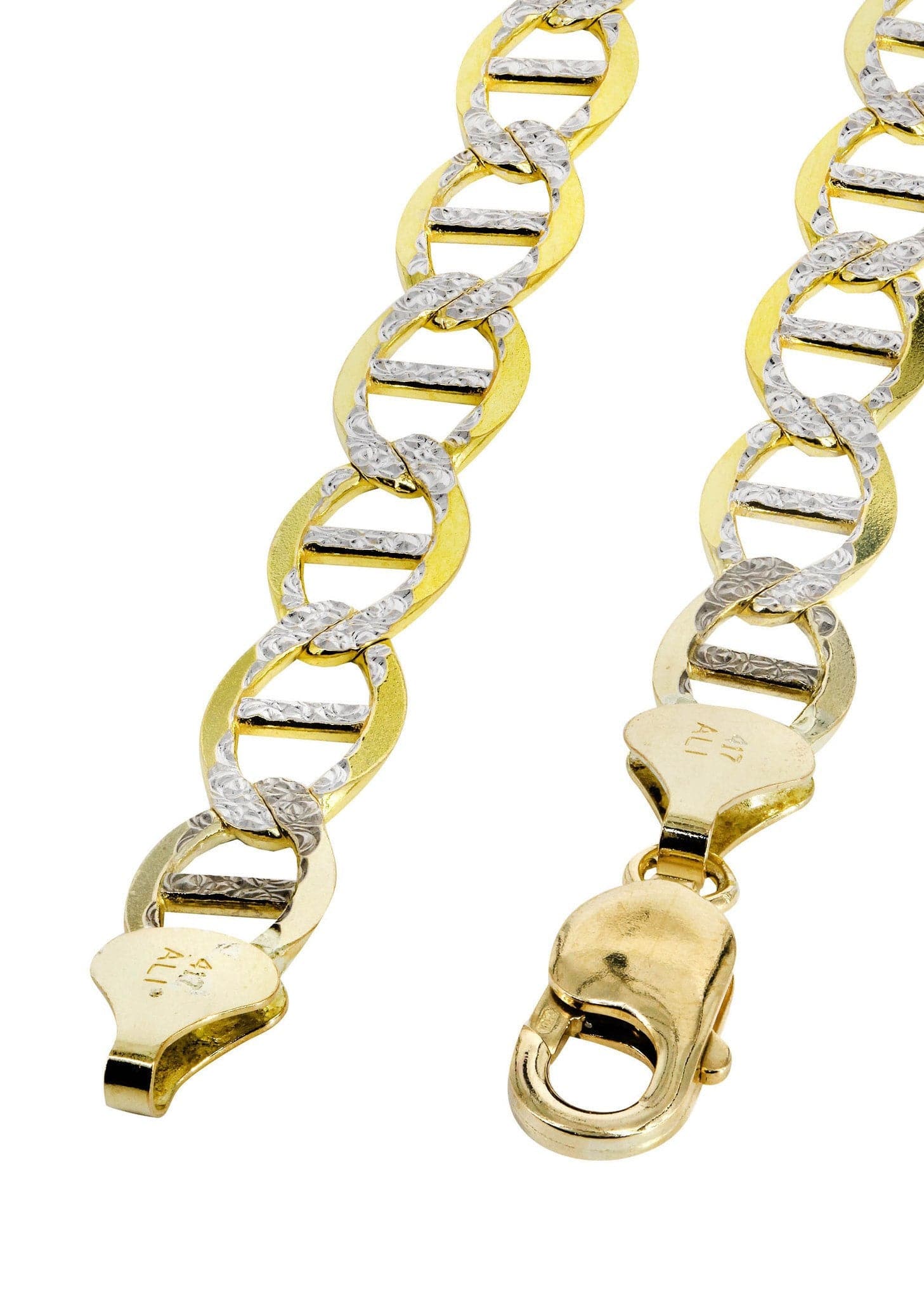 Solid Diamond Cut Mariner Chain 14K Gold - Image 4