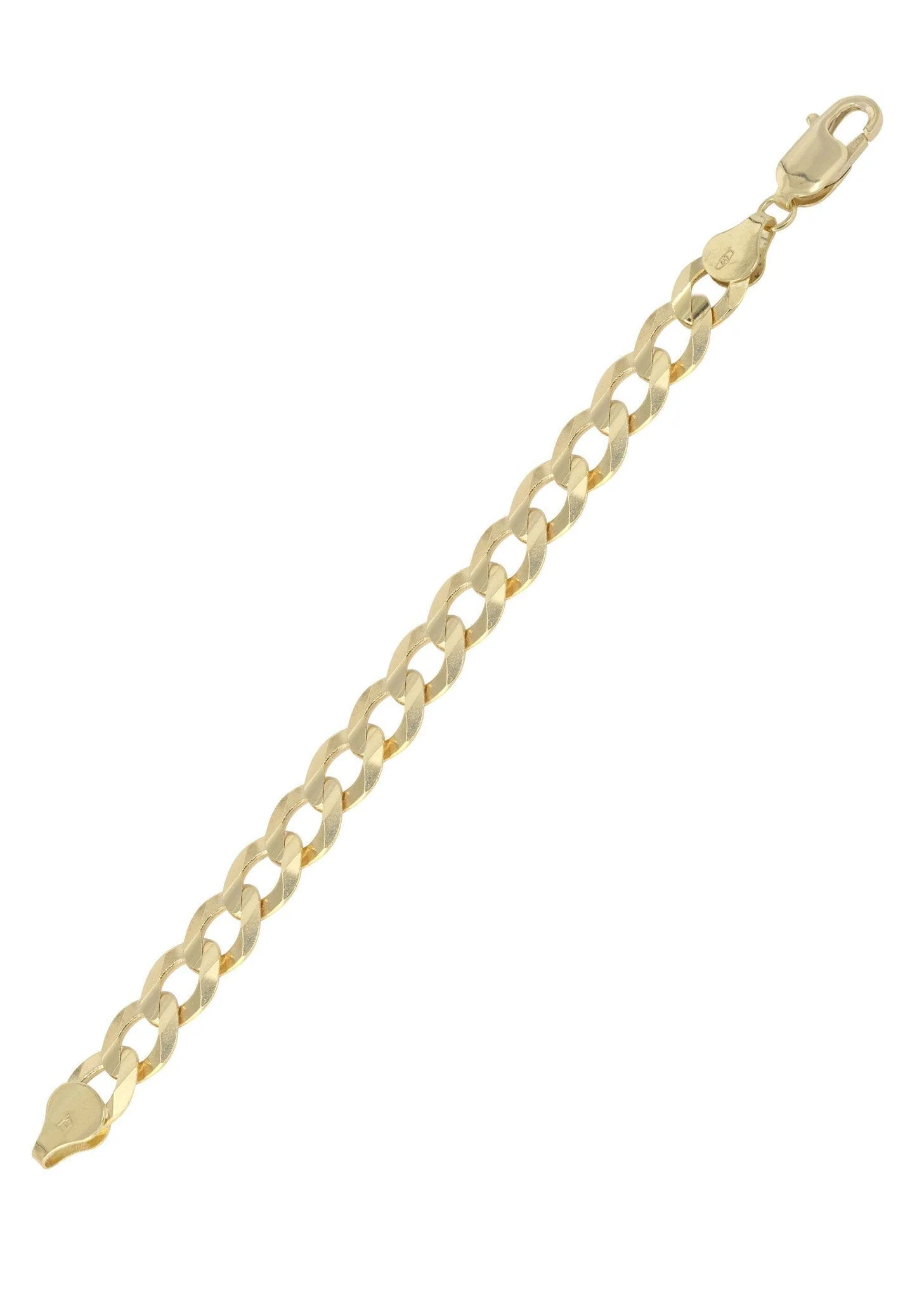 Solid Womens Cuban Link Bracelet 10K/14K Yellow Gold - Image 3