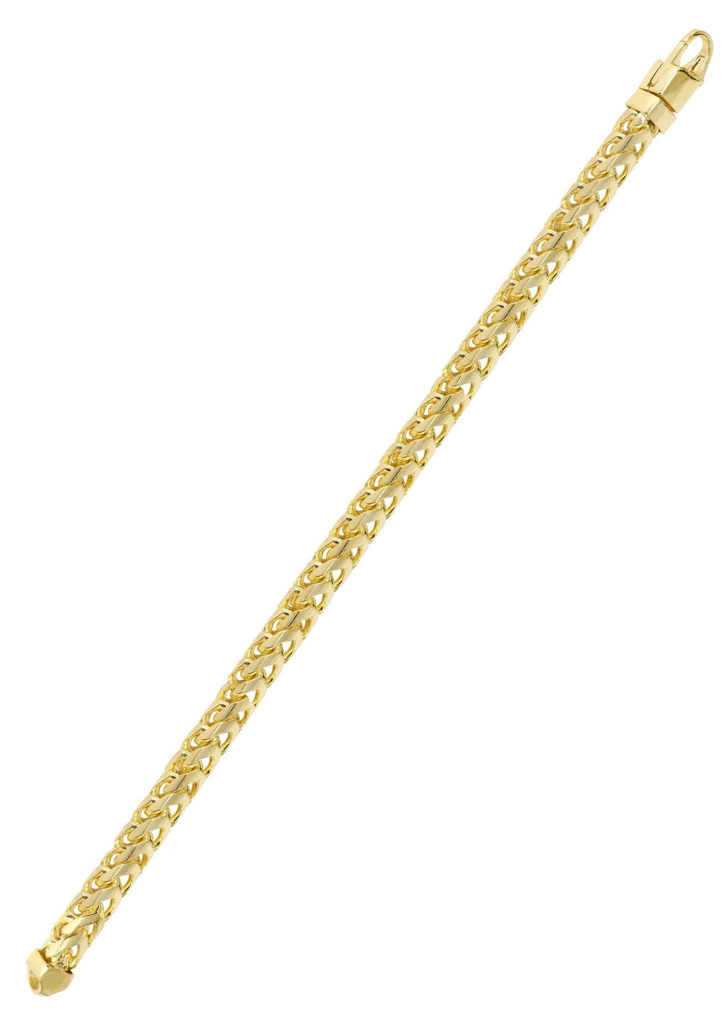 Solid Mens Franco Bracelet 10K Yellow Gold - Image 3