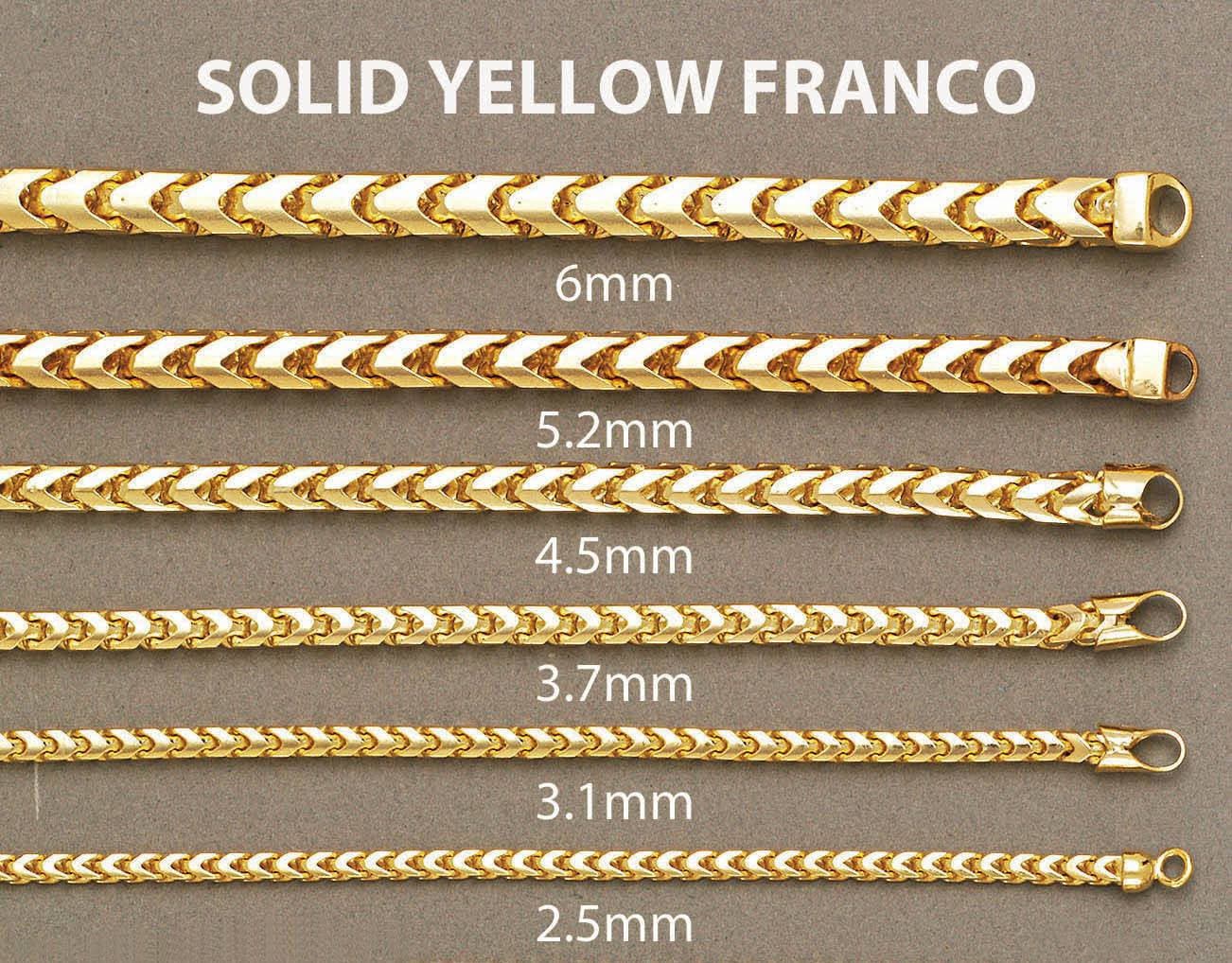Solid Franco Chain 10K Yellow Gold - Image 5