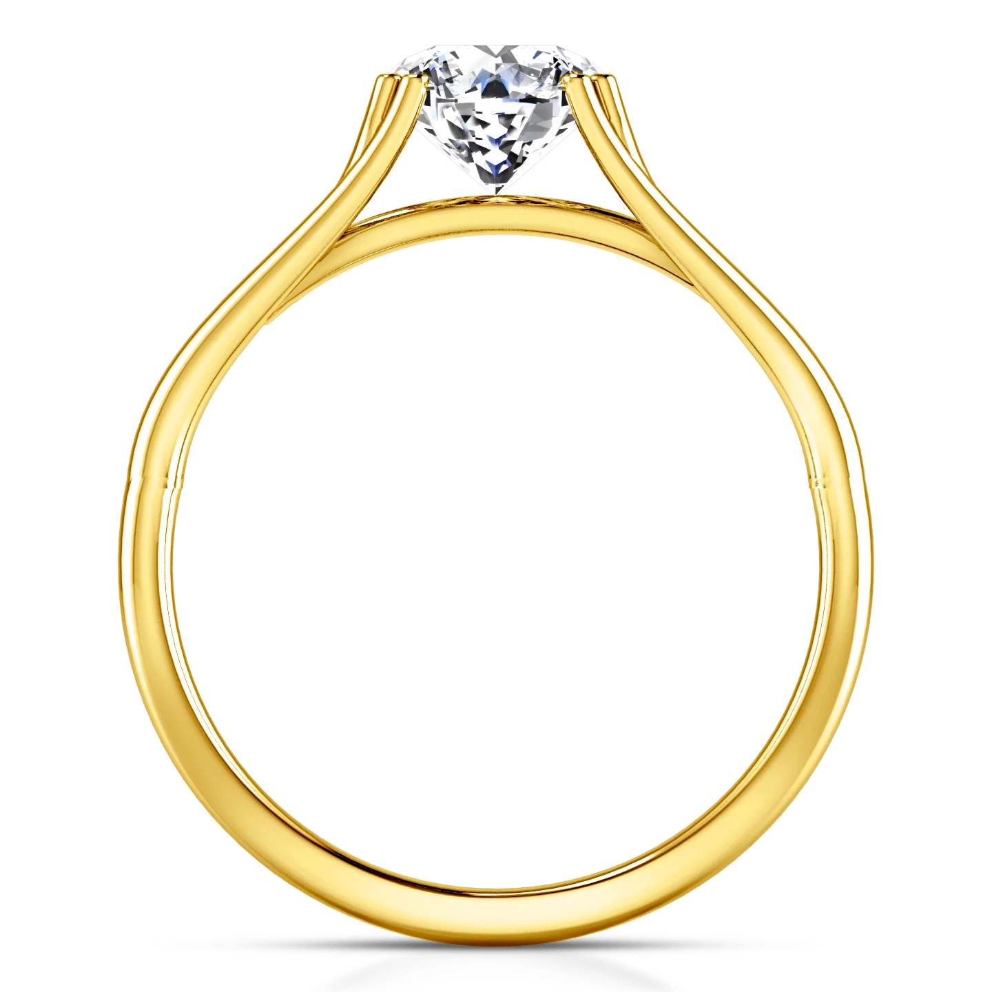 Solitaire Diamond Engagement Ring Adagio 14K Yellow Gold - Image 4
