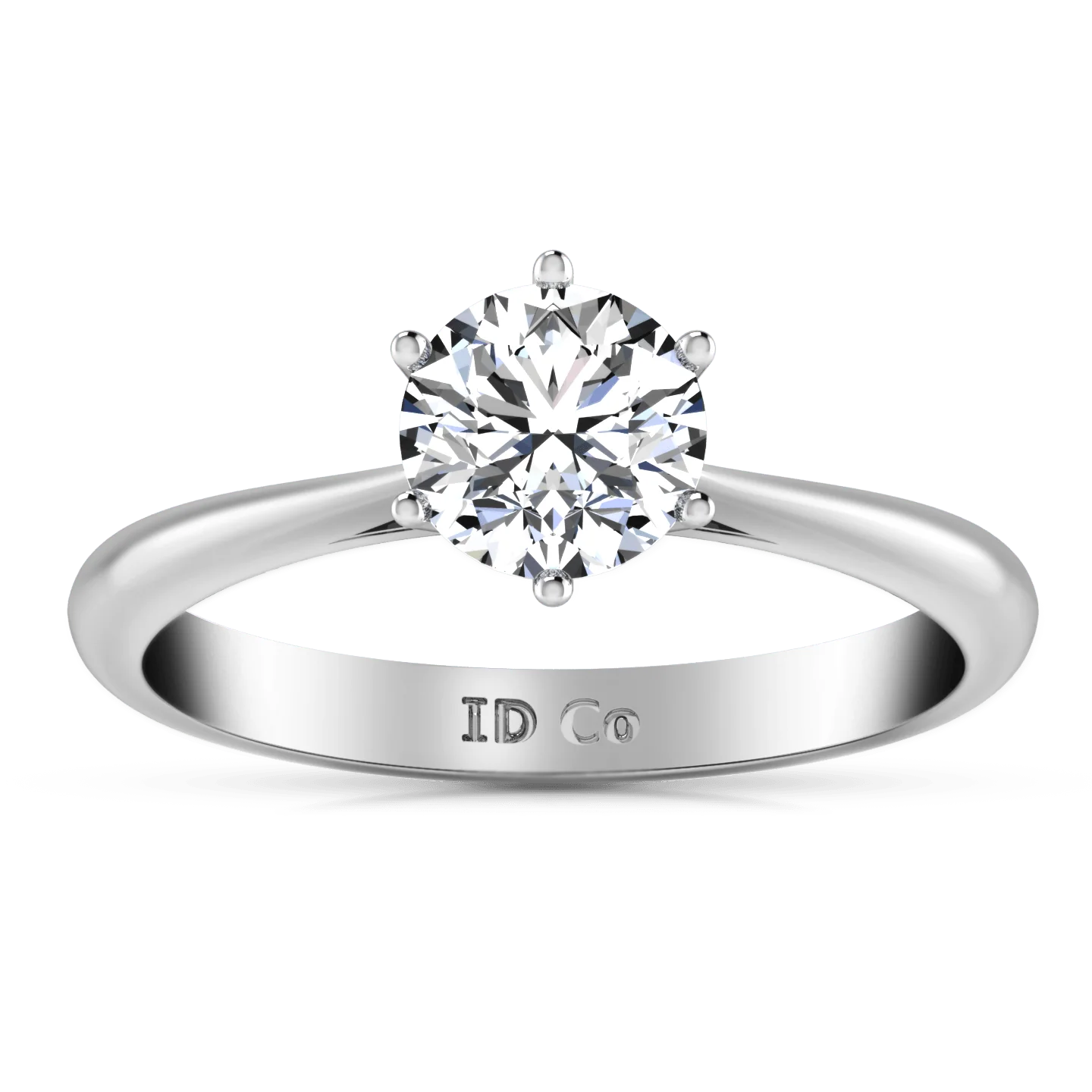 Round Diamond Solitaire Engagement Ring Alexa 14K White Gold