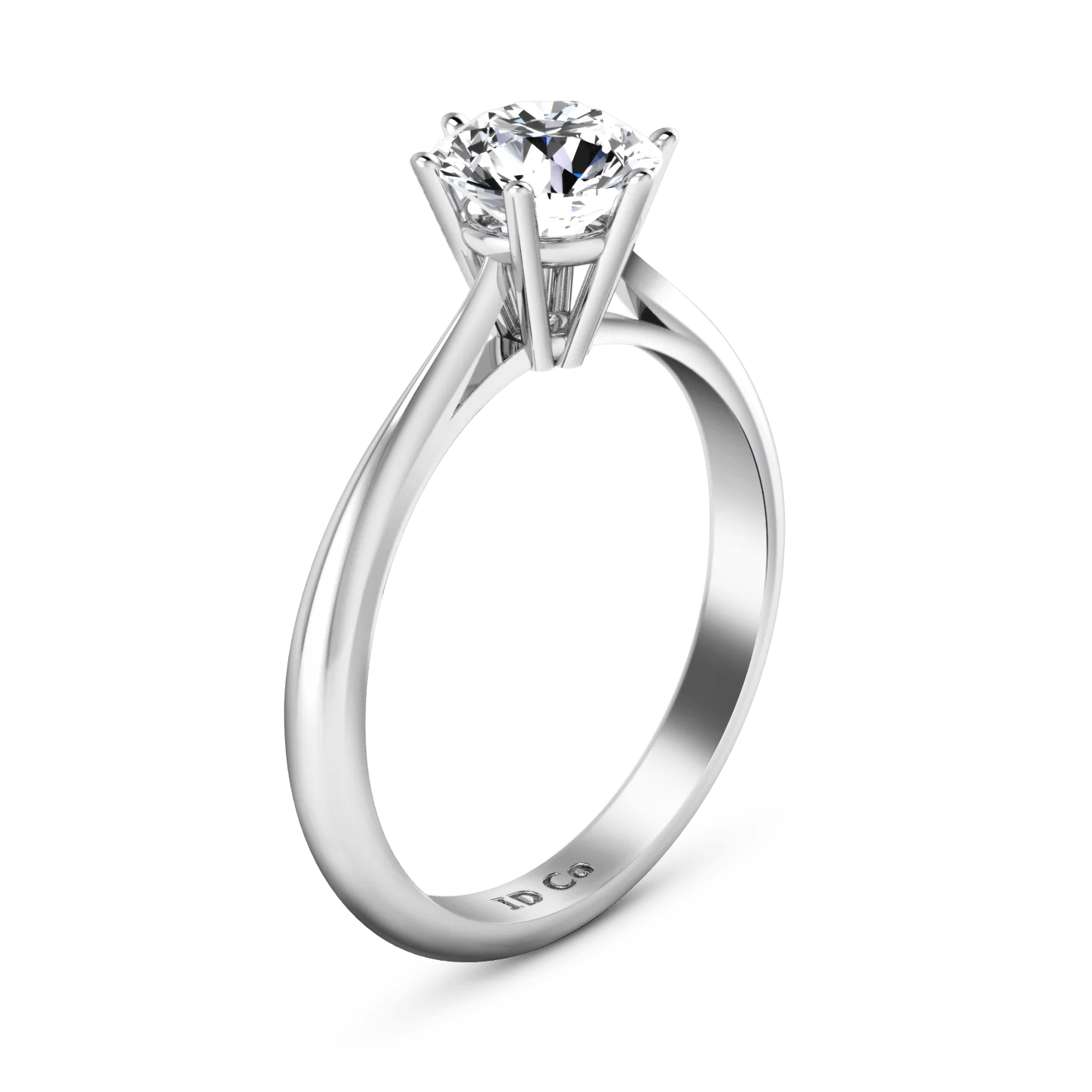 Round Diamond Solitaire Engagement Ring Alexa 14K White Gold - Image 2