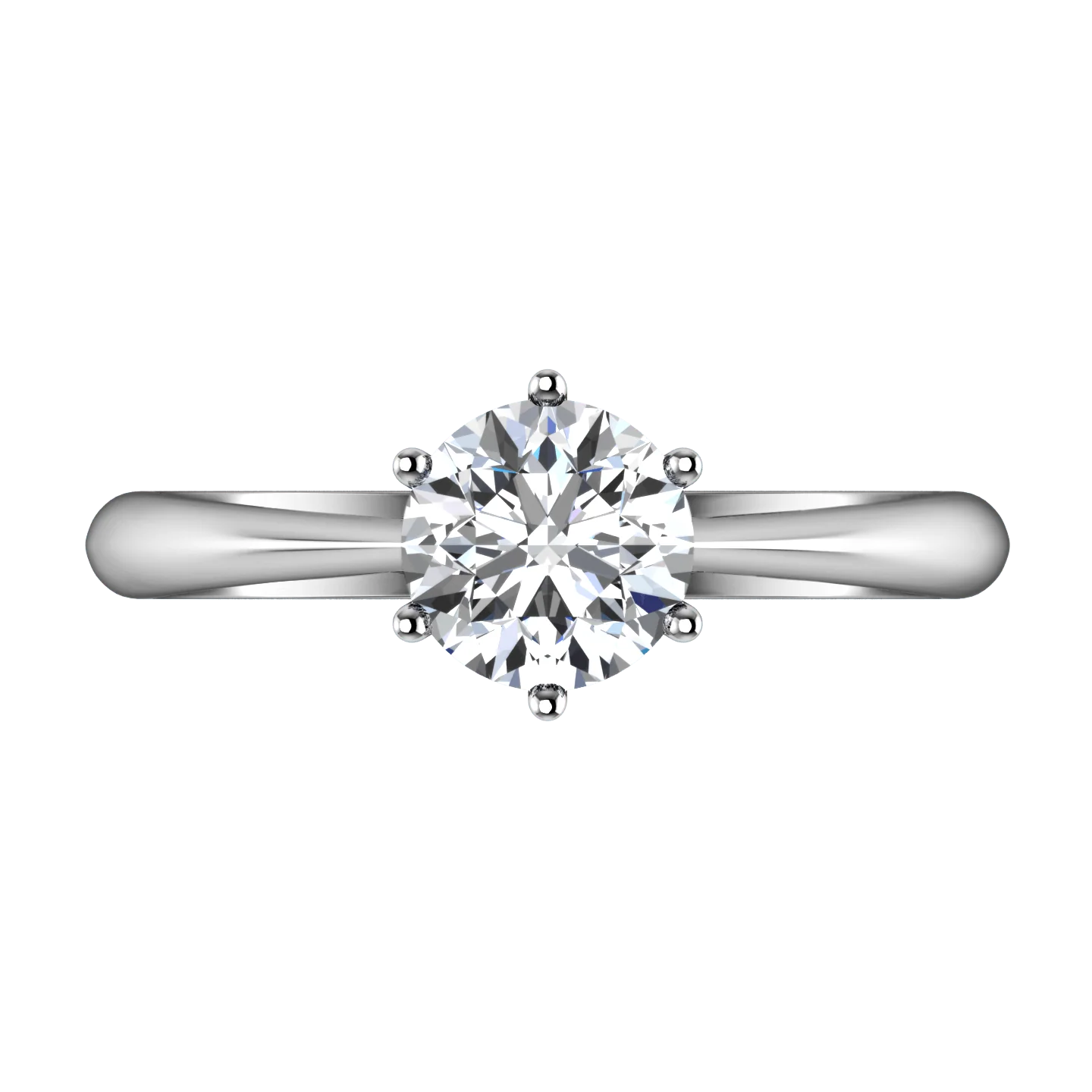 Round Diamond Solitaire Engagement Ring Alexa 14K White Gold - Image 3