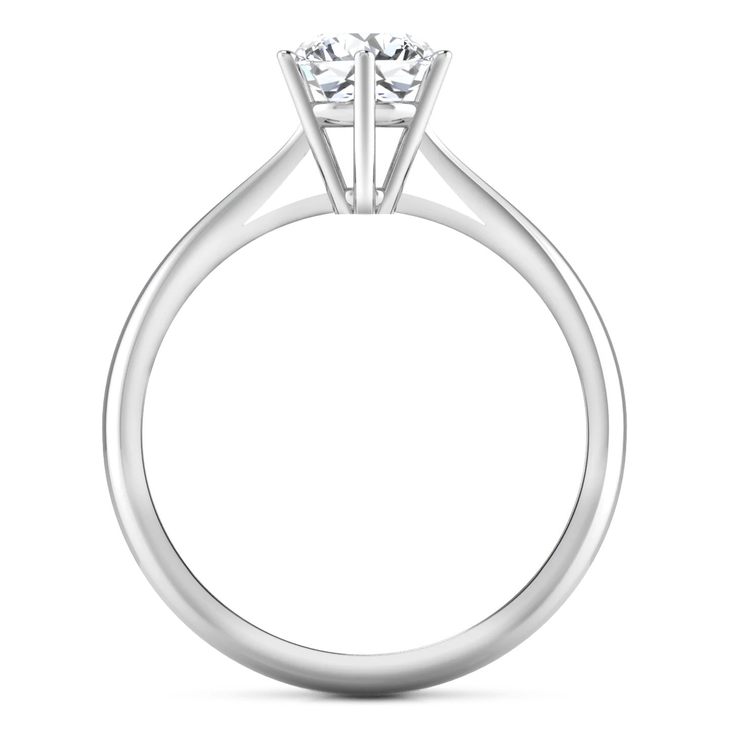 Round Diamond Solitaire Engagement Ring Alexa 14K White Gold - Image 4