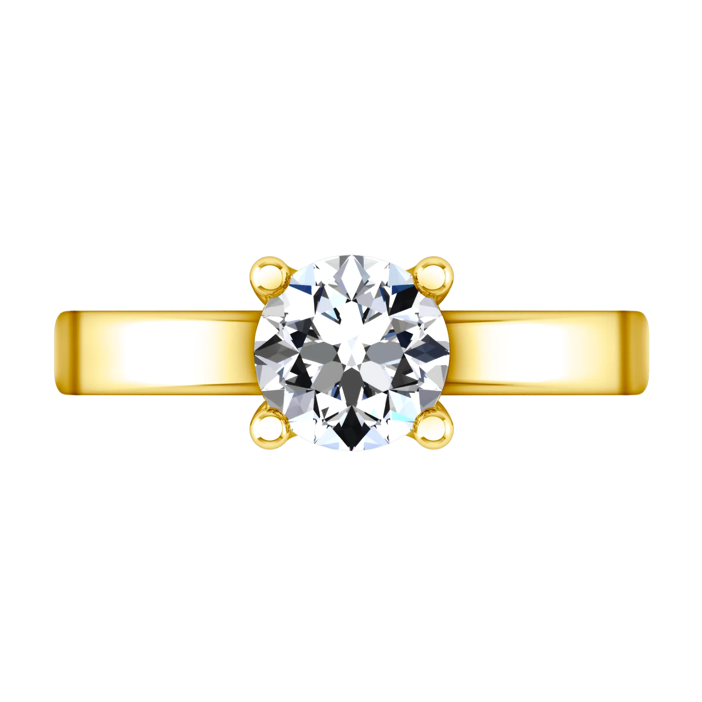 Solitaire Diamond Engagement Ring Amira 14K Yellow Gold - Image 4