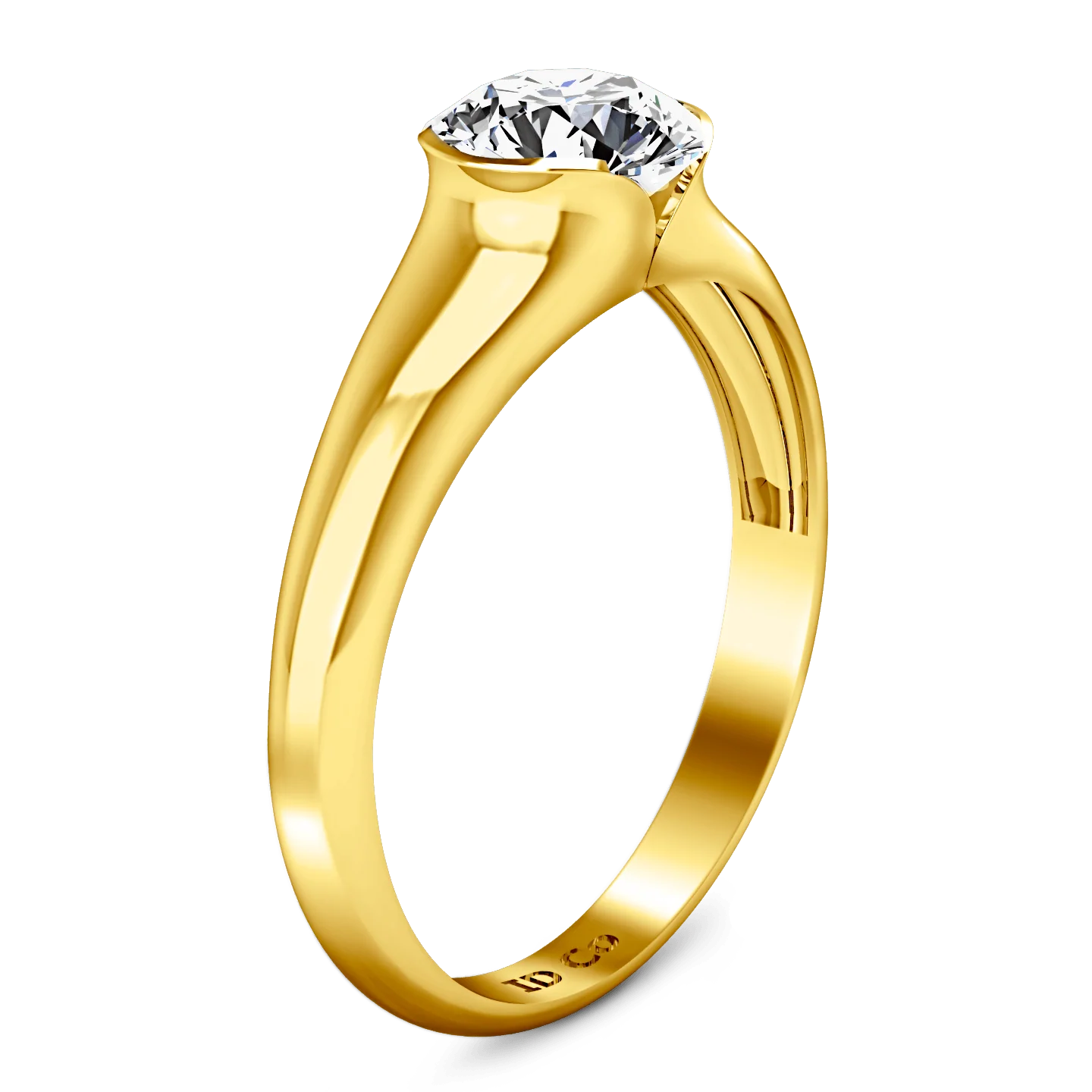 Solitaire Diamond Engagement Ring Ansley 14K Yellow Gold - Image 2