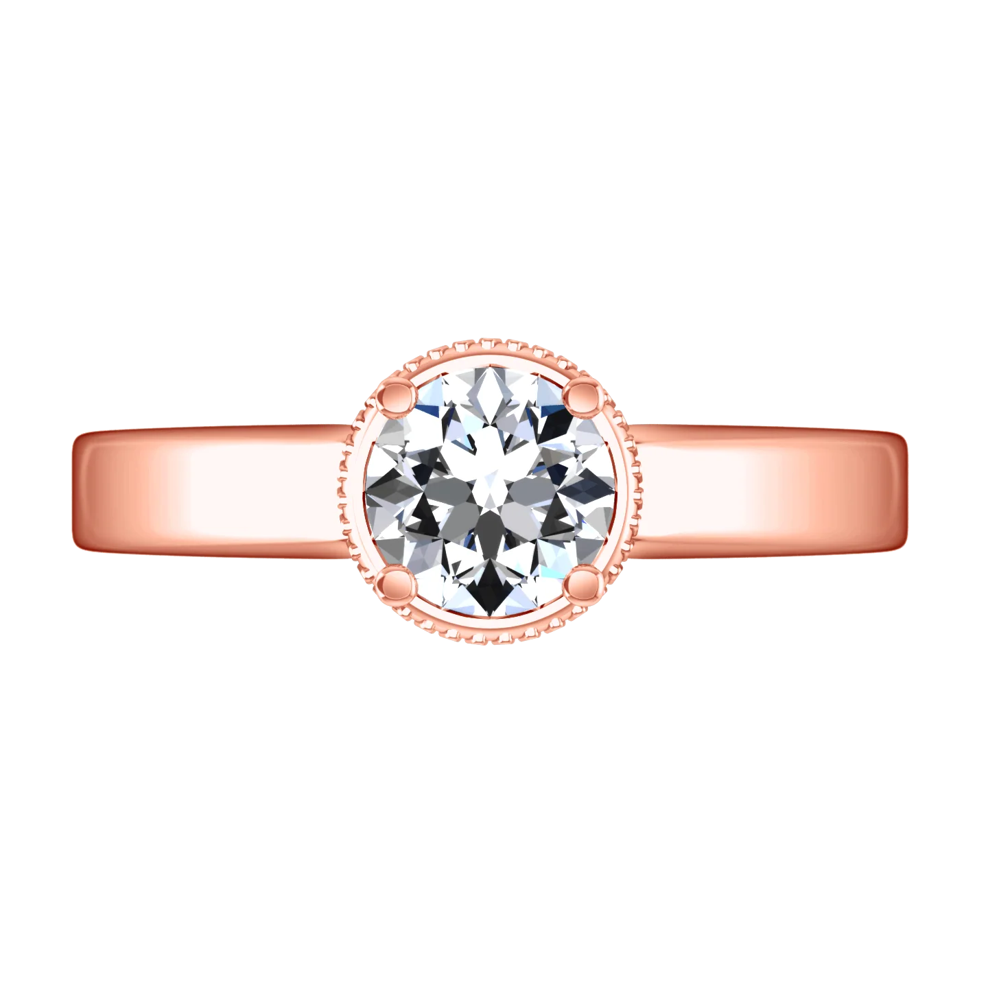 Solitaire Diamond Engagement Ring Carina  14K Rose Gold - Image 3