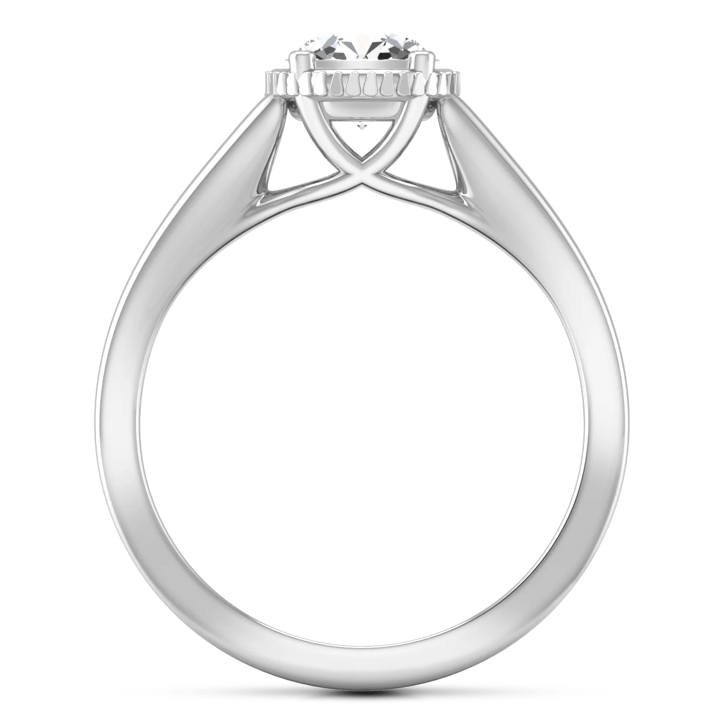 Round Diamond Solitaire Engagement Ring Carina 14K White Gold - Image 4