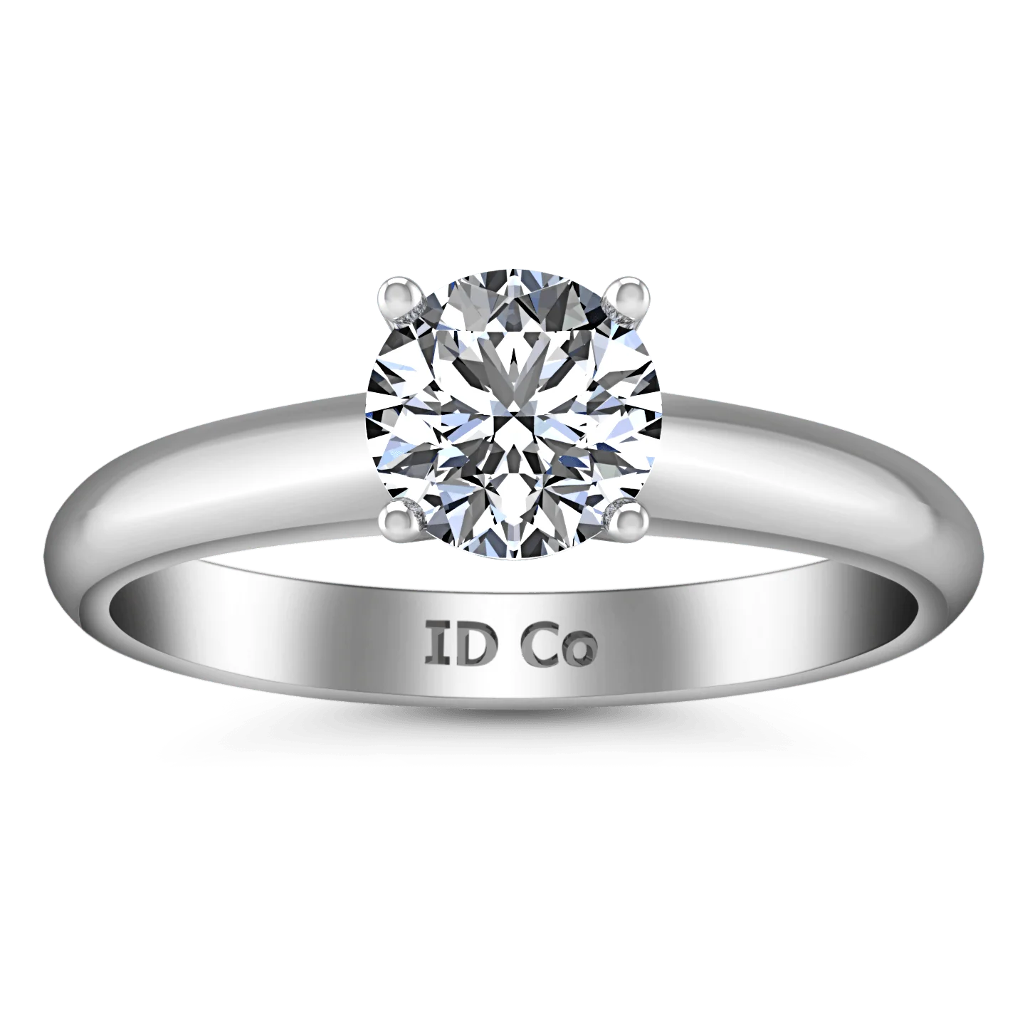Round Diamond Solitaire Engagement Ring Carys 14K White Gold