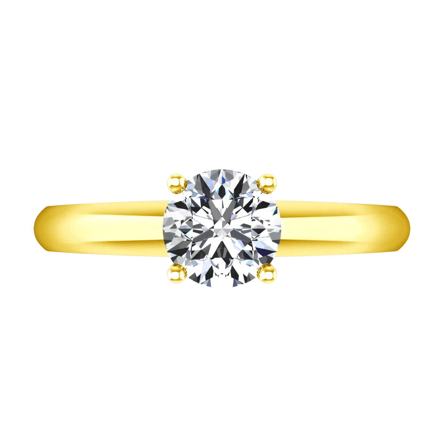 Solitaire Diamond Engagement Ring Carys 14K Yellow Gold - Image 4