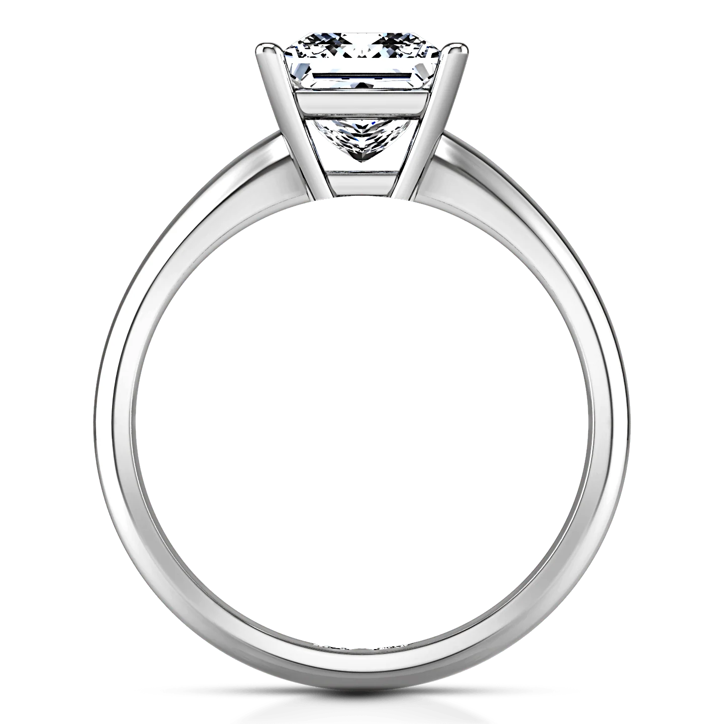 Solitaire Princess Cut Diamond Engagement Ring Cindy 14K White Gold - Image 4