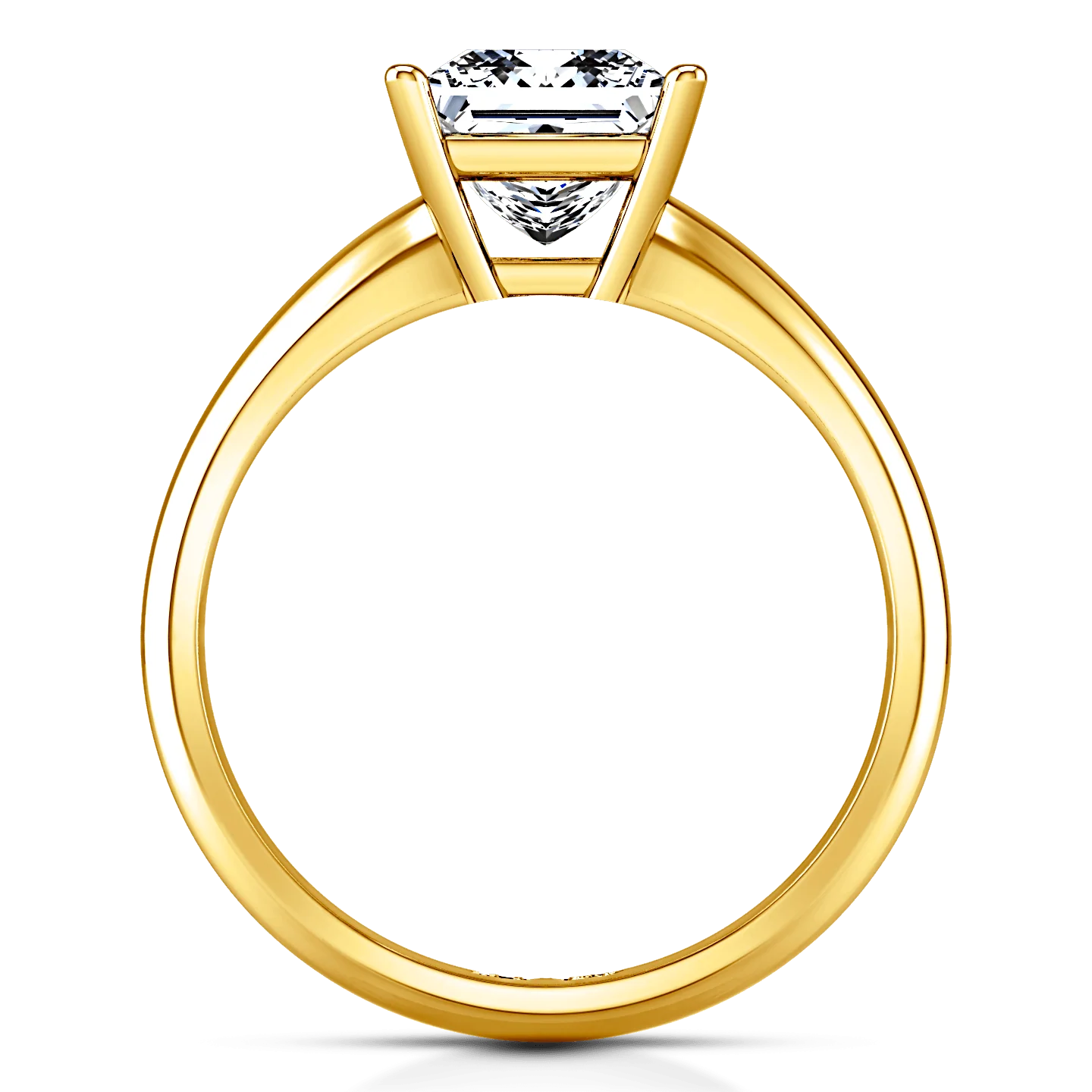 Solitaire Diamond Princess Cut Engagement Ring Cindy 14K Yellow Gold - Image 3