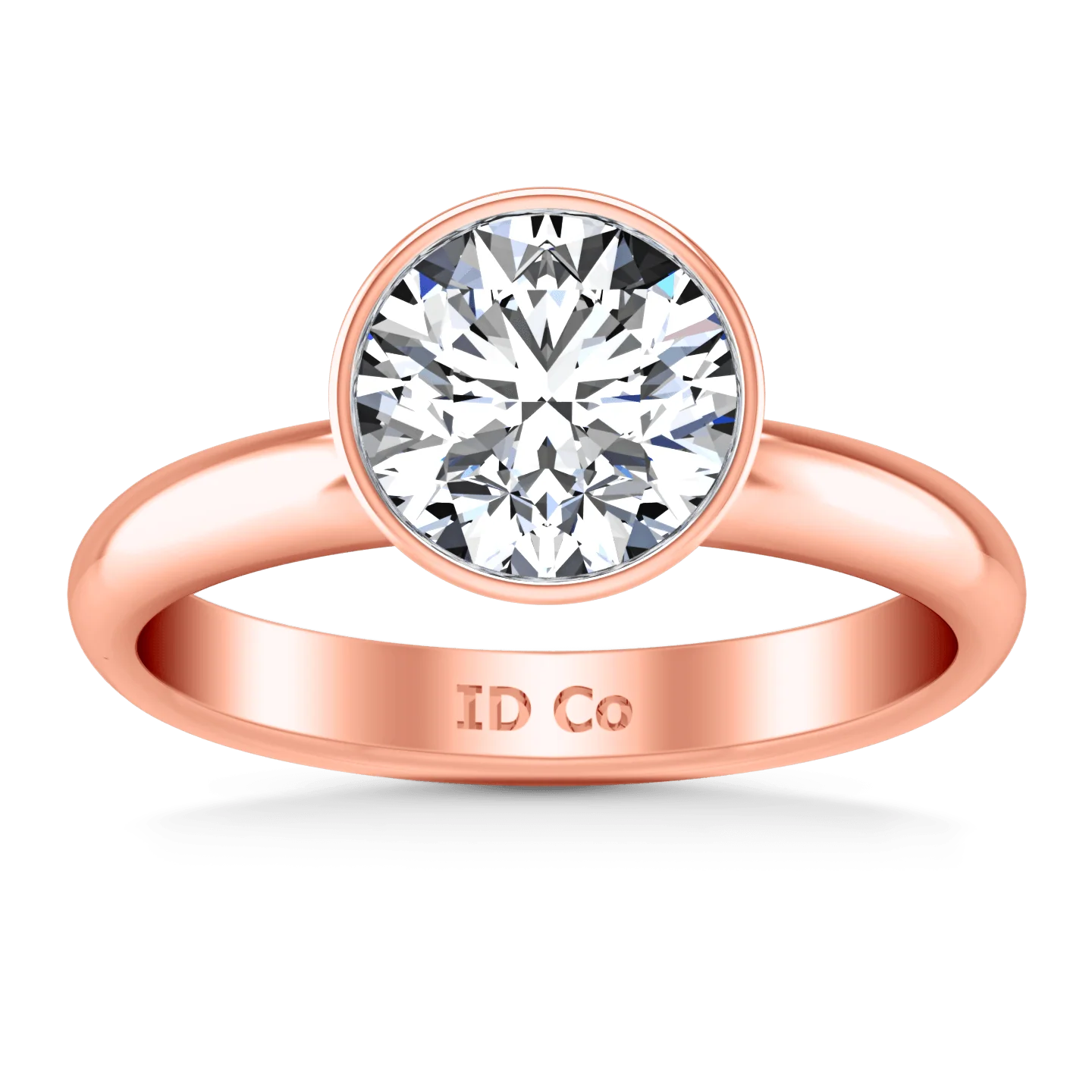 Solitaire Diamond Engagement Ring Contempo 14K Rose Gold