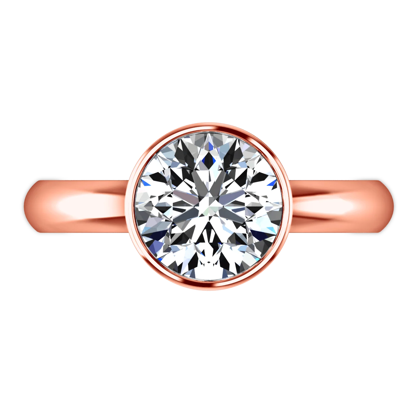 Solitaire Diamond Engagement Ring Contempo 14K Rose Gold - Image 3