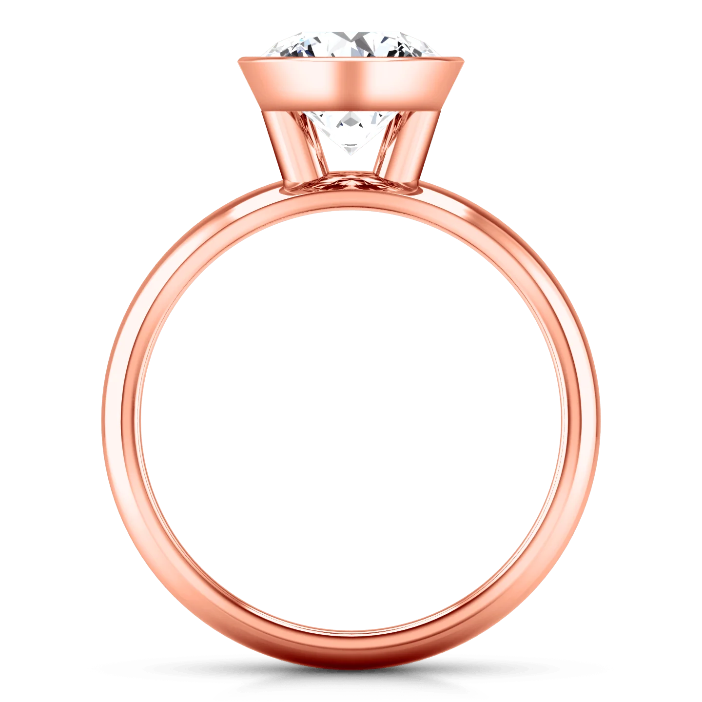 Solitaire Diamond Engagement Ring Contempo 14K Rose Gold - Image 4
