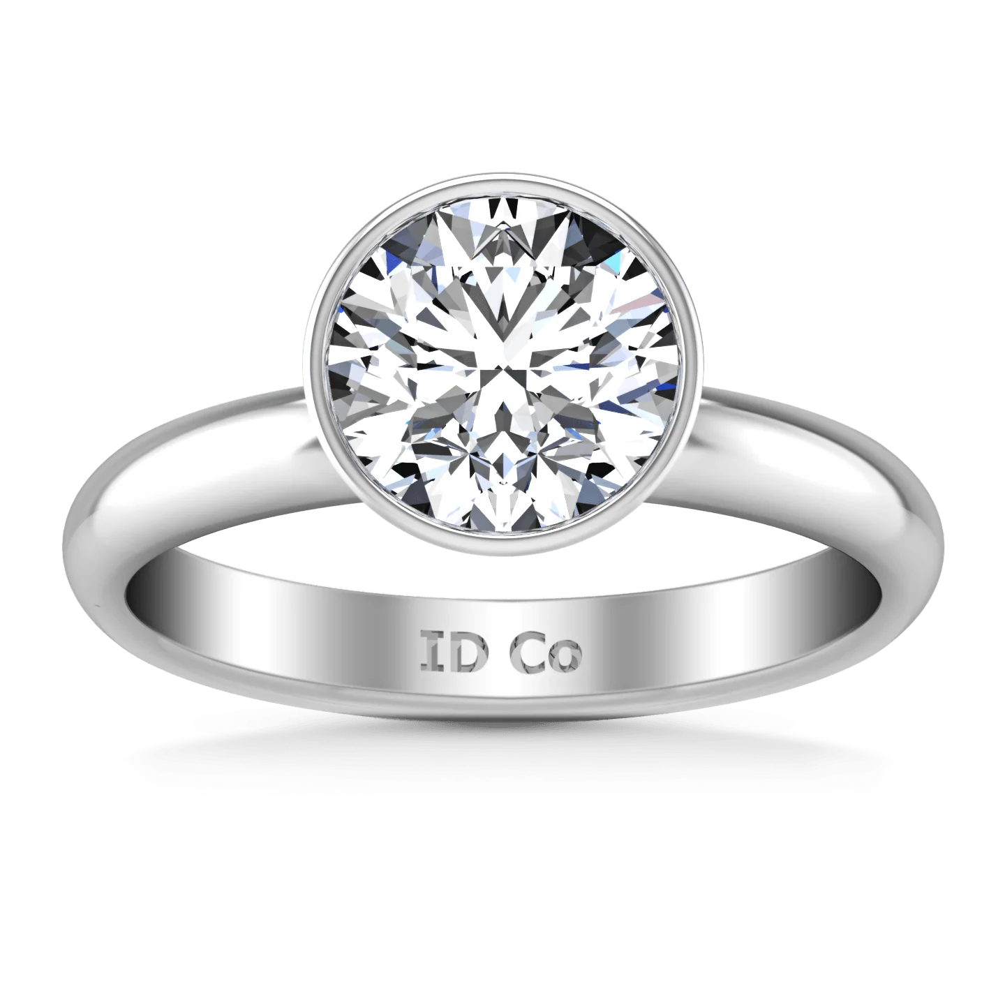 Round Diamond Solitaire Engagement Ring Contempo 14K White Gold