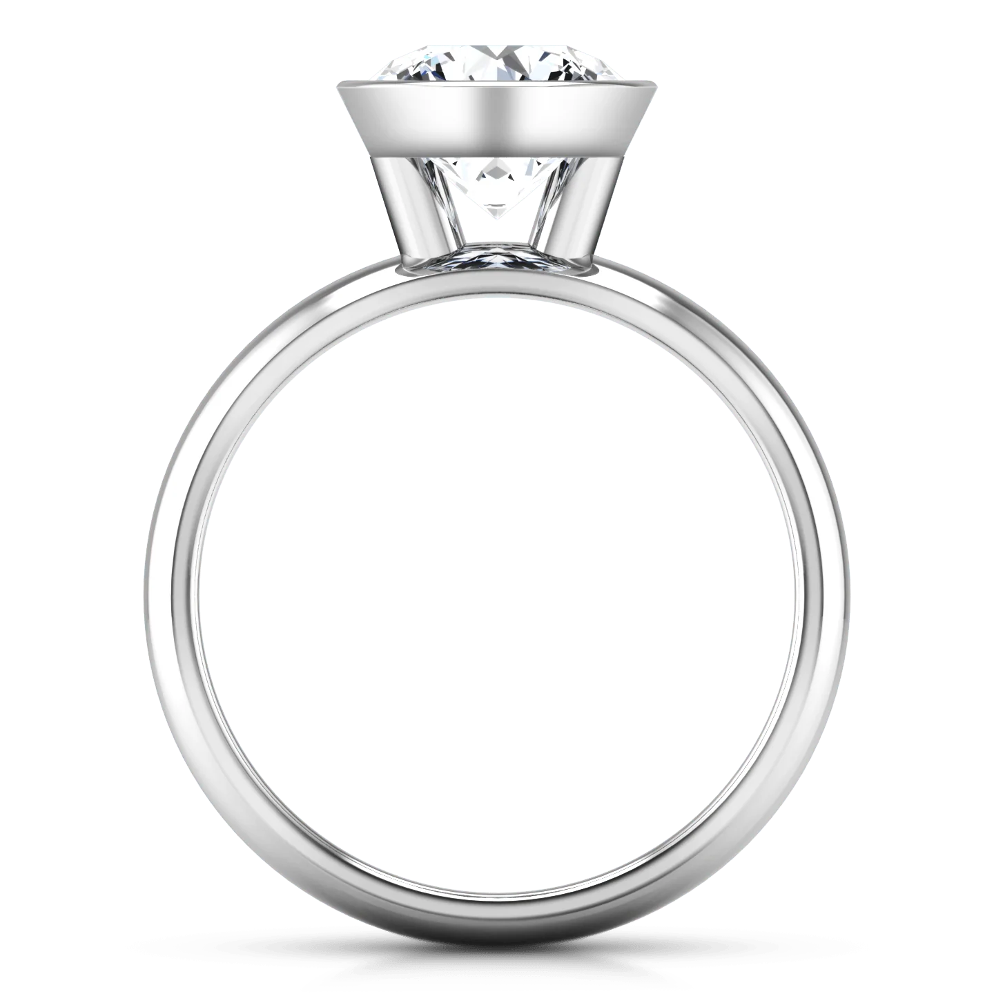 Round Diamond Solitaire Engagement Ring Contempo 14K White Gold - Image 4