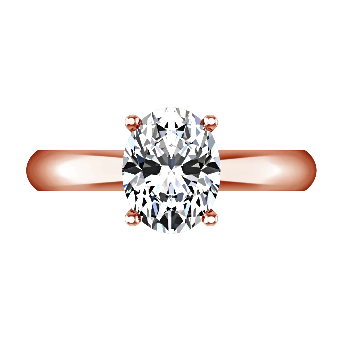 Solitaire Diamond Engagement Ring Daniela 14K Rose Gold - Image 3