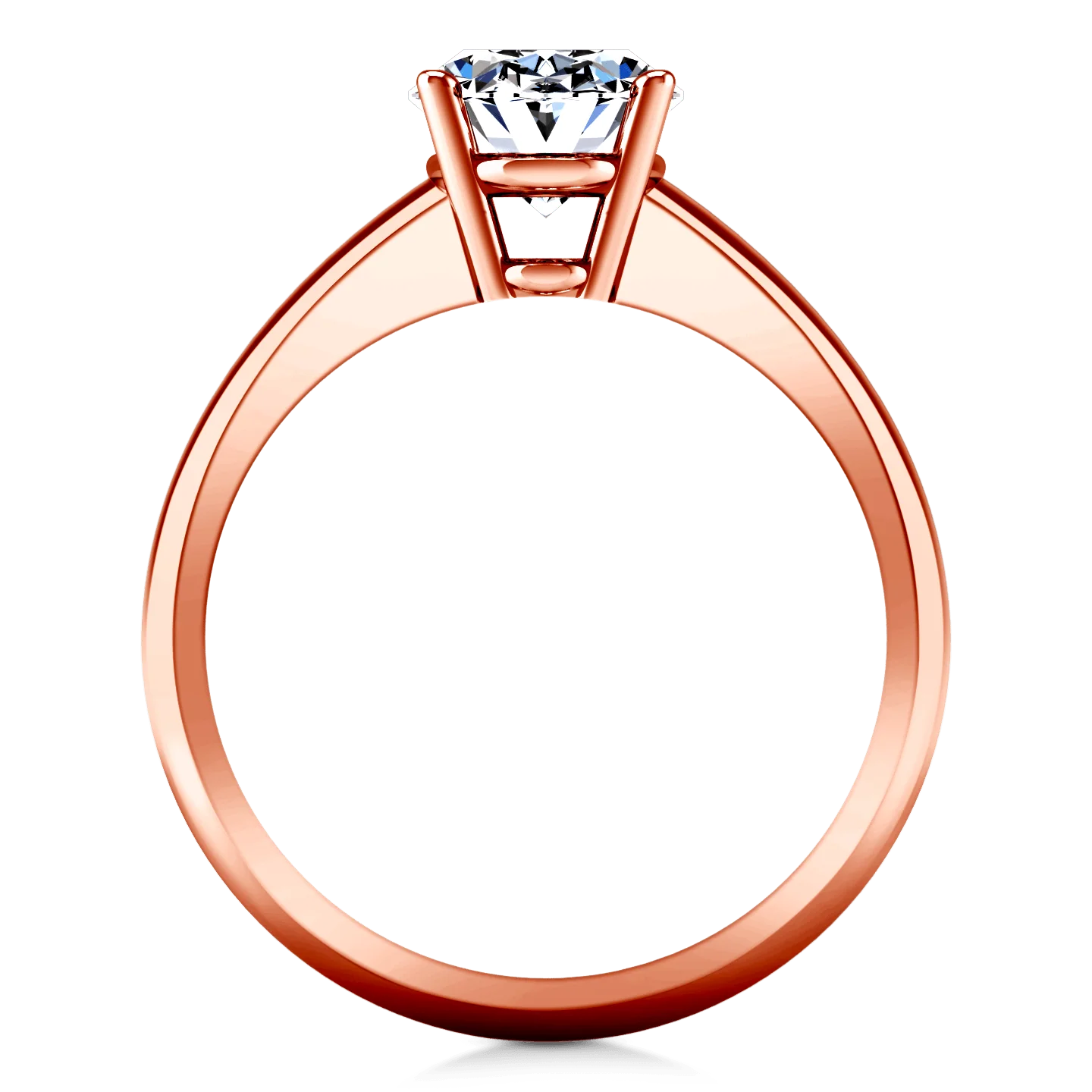 Solitaire Diamond Engagement Ring Daniela 14K Rose Gold - Image 4