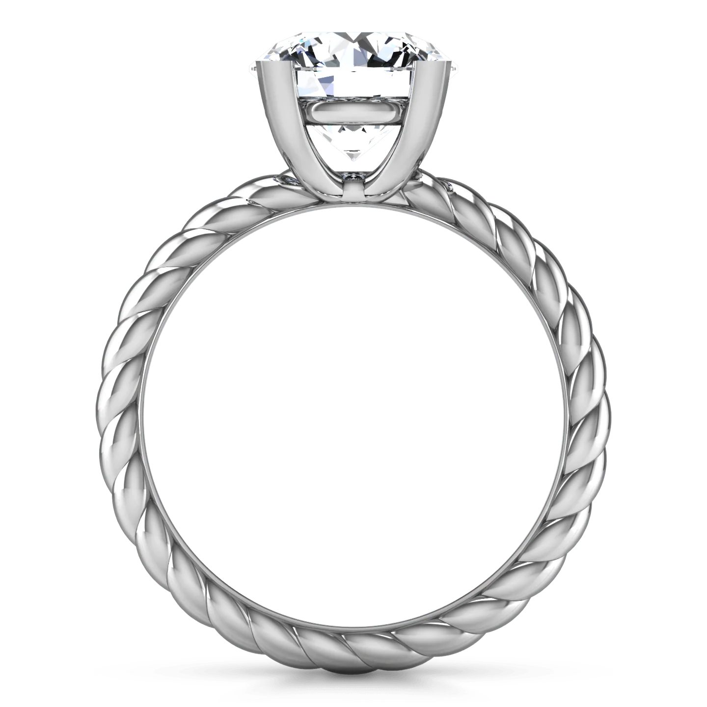Round Diamond Solitaire Engagement Ring Ellery 14K White Gold - Image 3