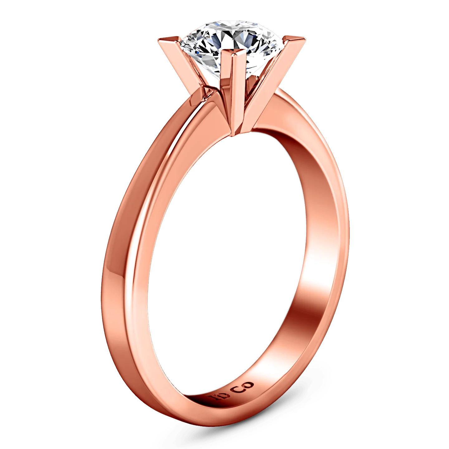 Solitaire Diamond Engagement Ring Icon 14K Rose Gold - Image 2