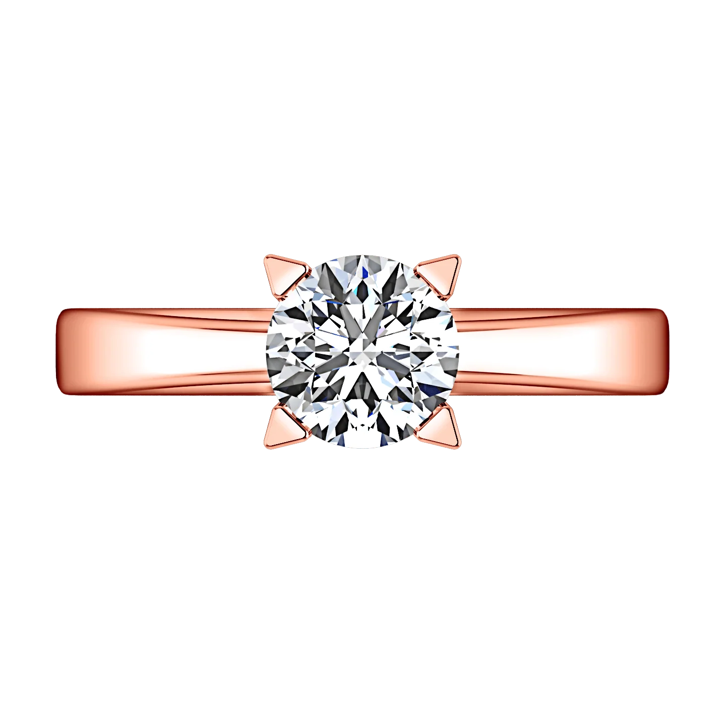 Solitaire Diamond Engagement Ring Icon 14K Rose Gold - Image 3