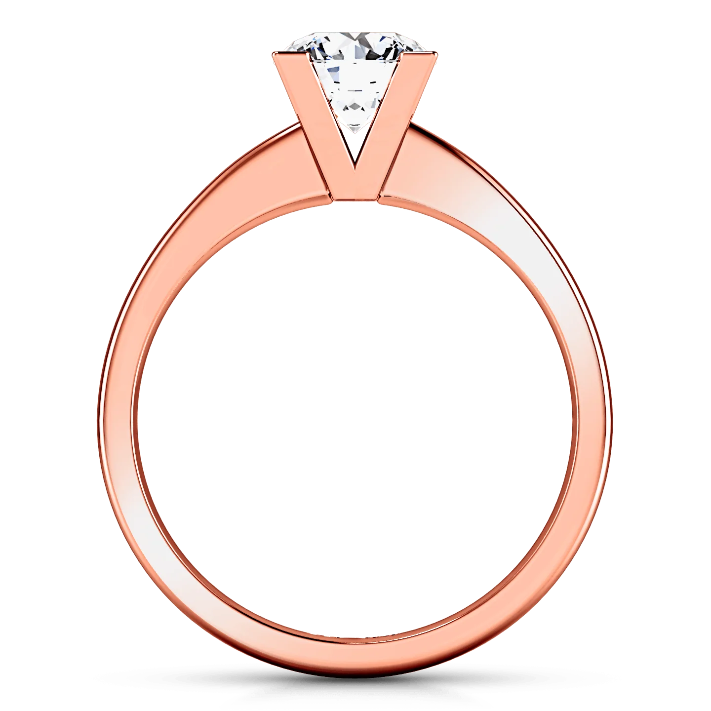 Solitaire Diamond Engagement Ring Icon 14K Rose Gold - Image 4