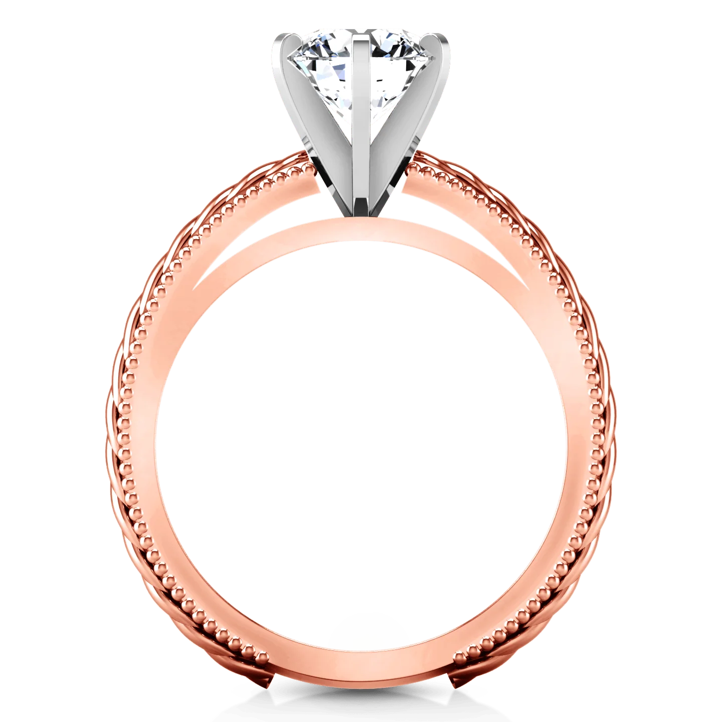 Solitaire Diamond Engagement Ring Janet 14K Rose Gold - Image 3
