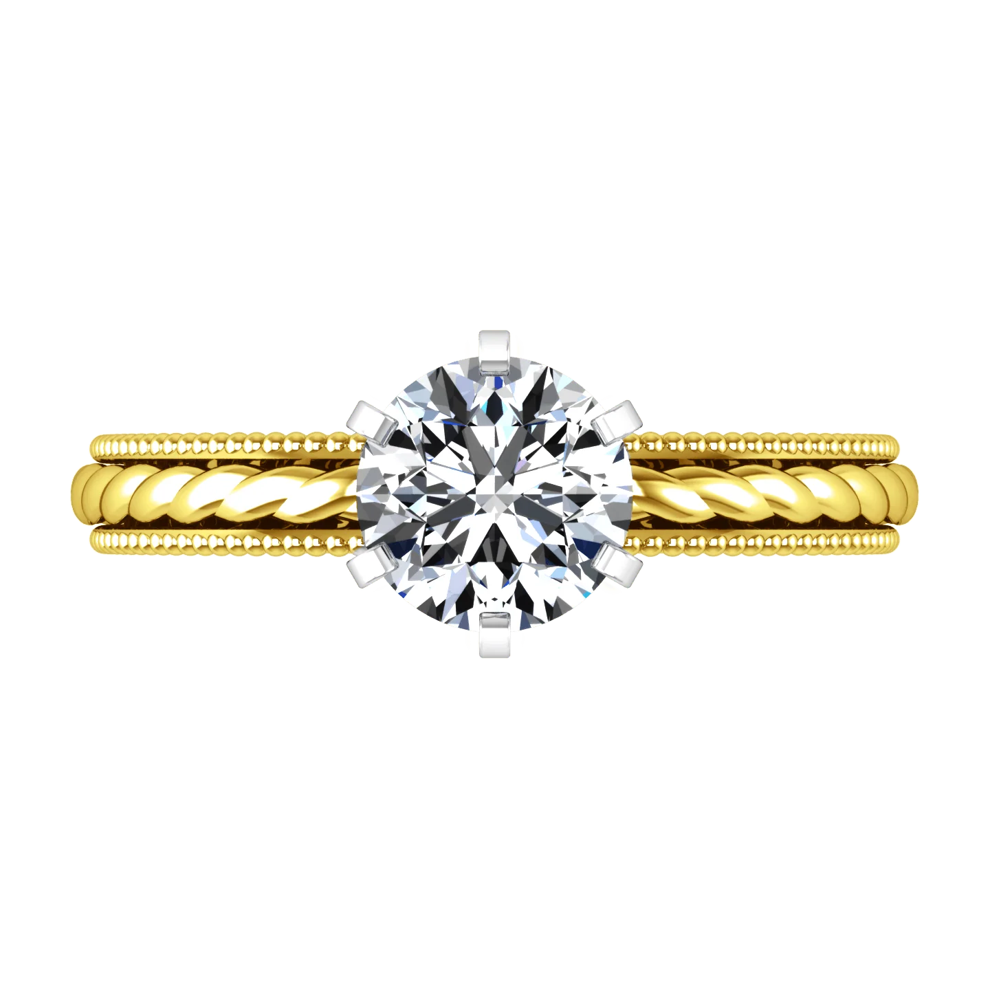 Solitaire Diamond Engagement Ring Janet 14K Yellow Gold - Image 4
