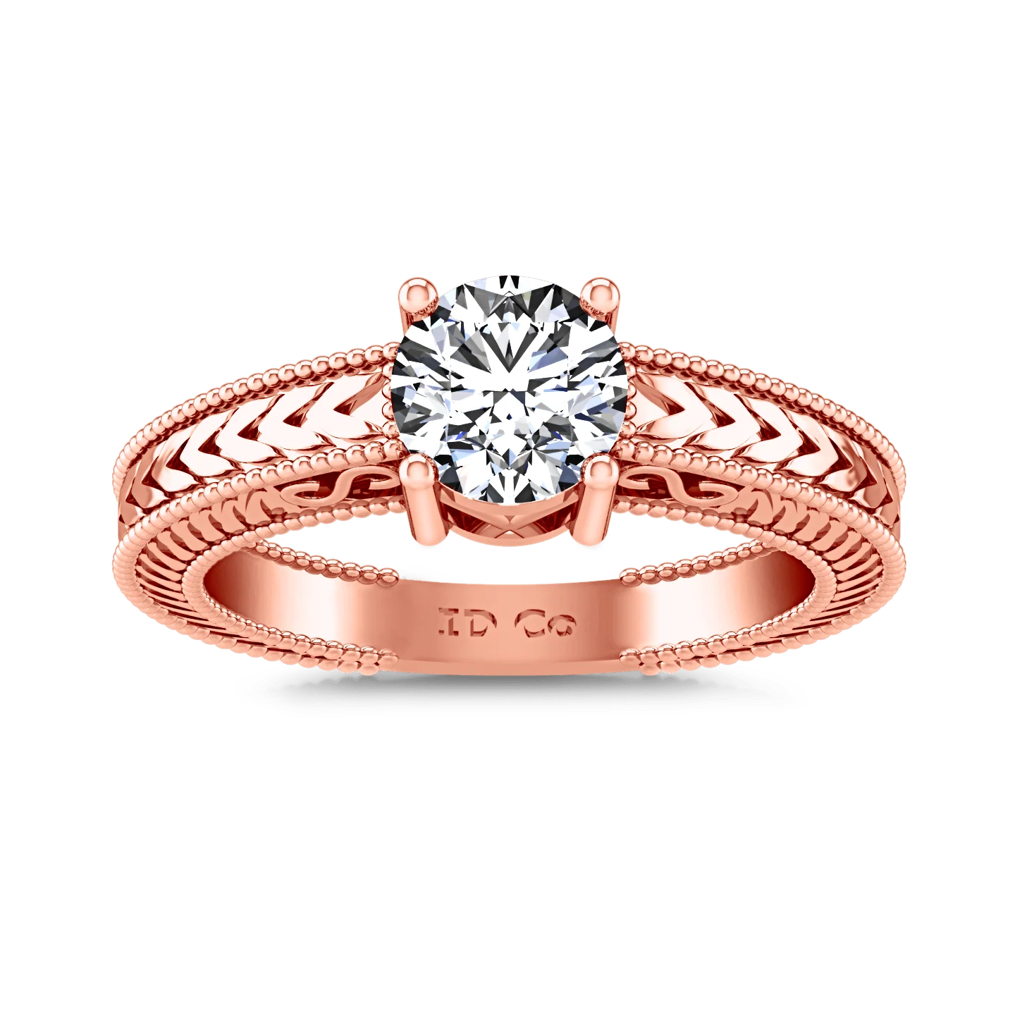 Solitaire Diamond Engagement Ring Kensington 14K Rose Gold