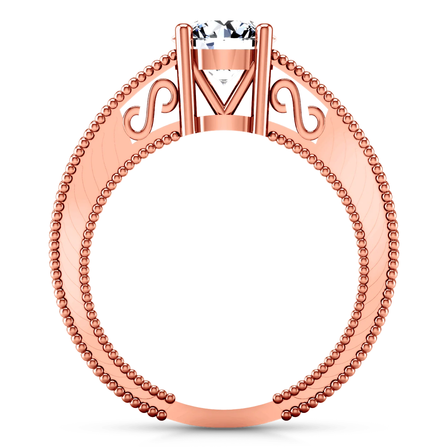 Solitaire Diamond Engagement Ring Kensington 14K Rose Gold - Image 3