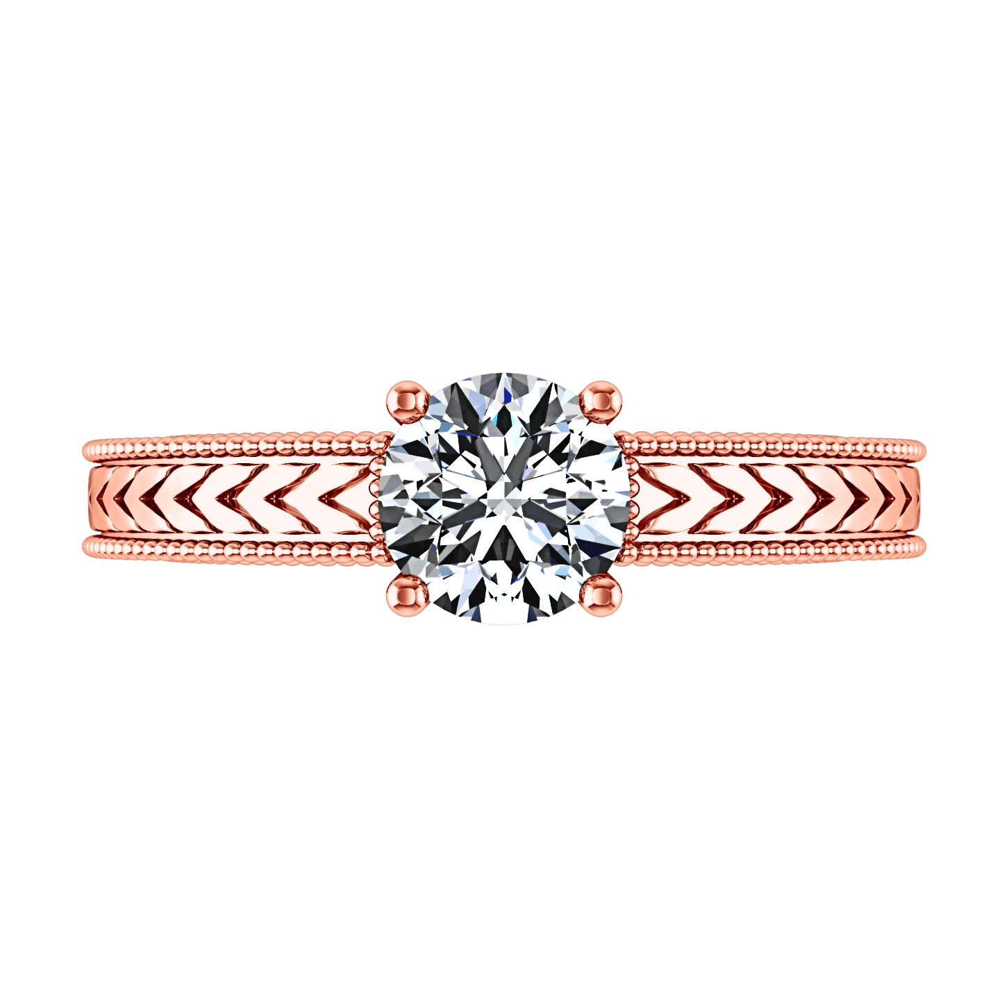 Solitaire Diamond Engagement Ring Kensington 14K Rose Gold - Image 4