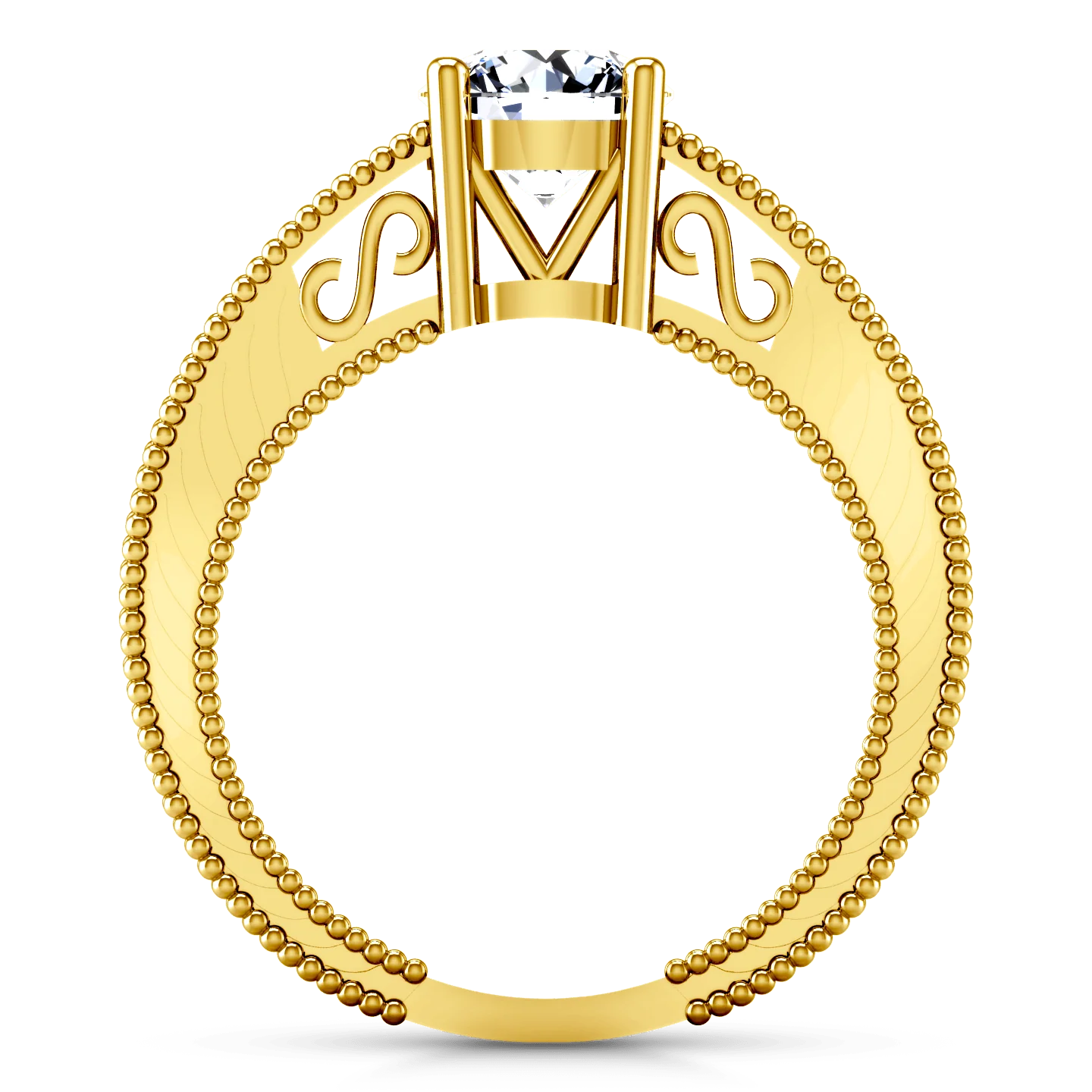 Solitaire Diamond Engagement Ring Kensington 14K Yellow Gold - Image 3