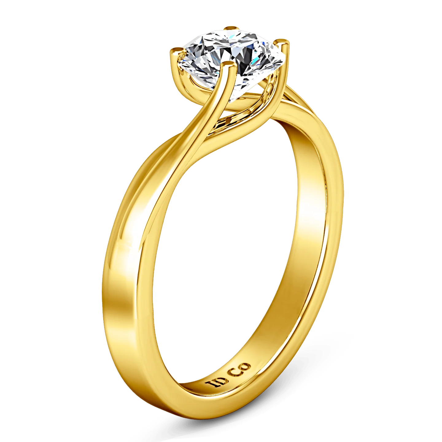 Solitaire Diamond Engagement Ring Laurel 14K Yellow Gold - Image 2