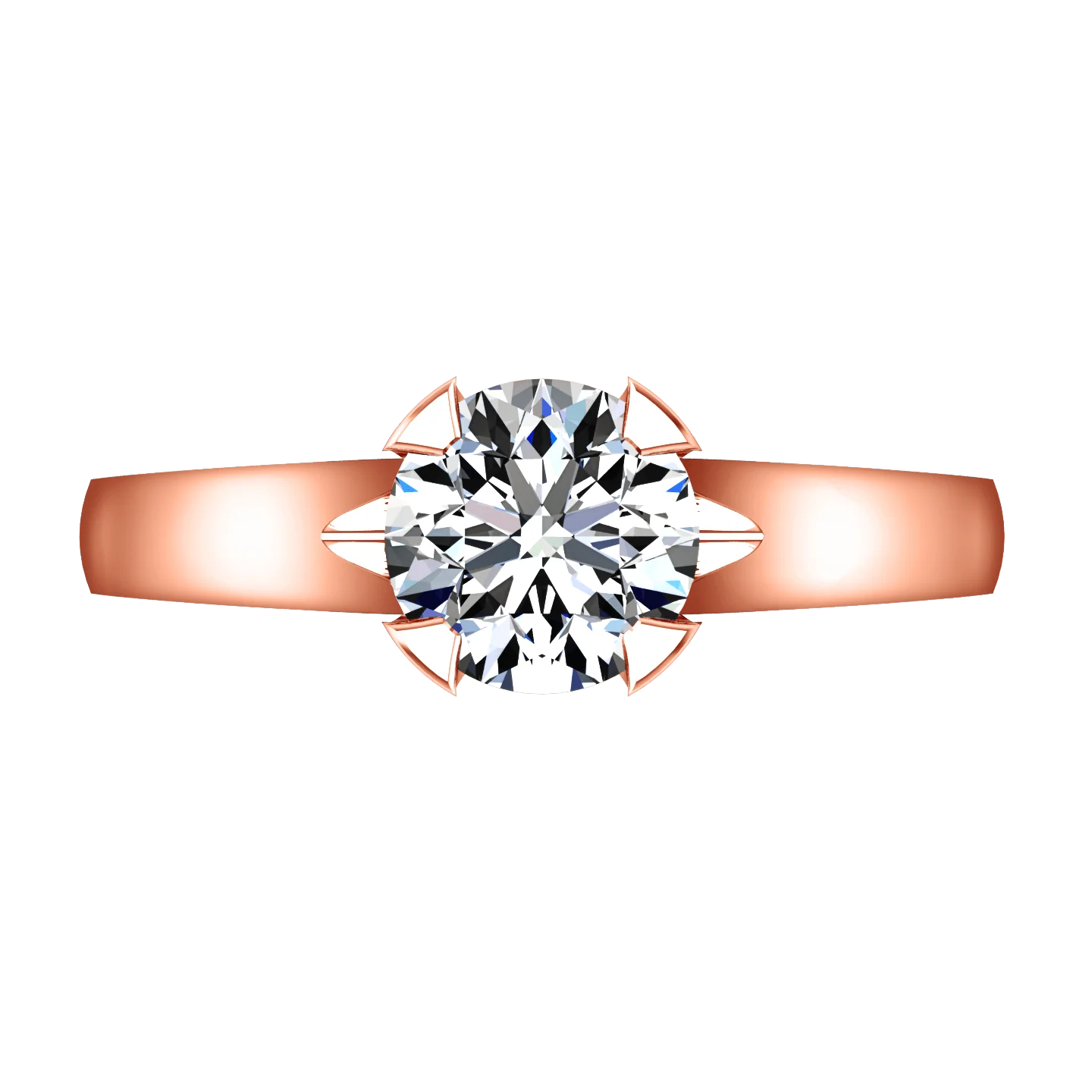 Solitaire Diamond Engagement Ring Luna 14K Rose Gold