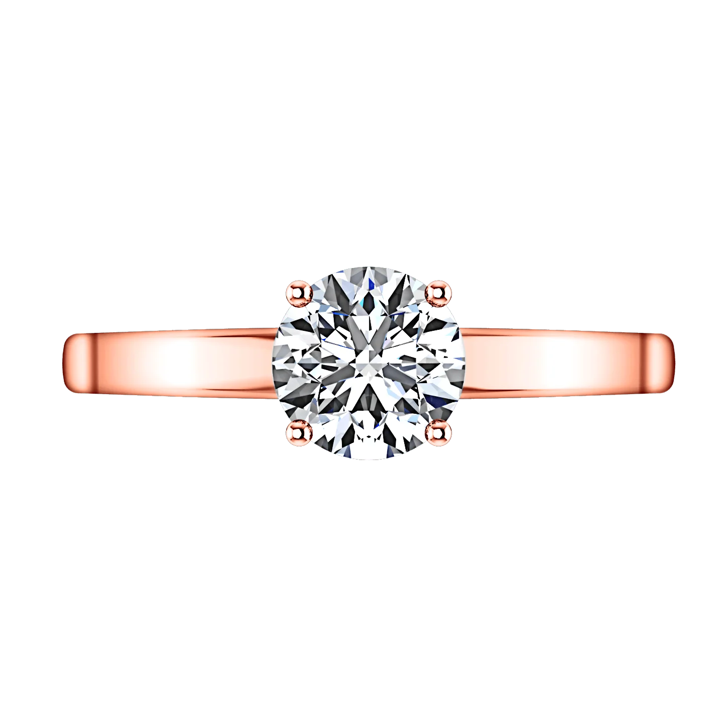 Solitaire Diamond Engagement Ring Nuovo 14K Rose Gold - Image 3
