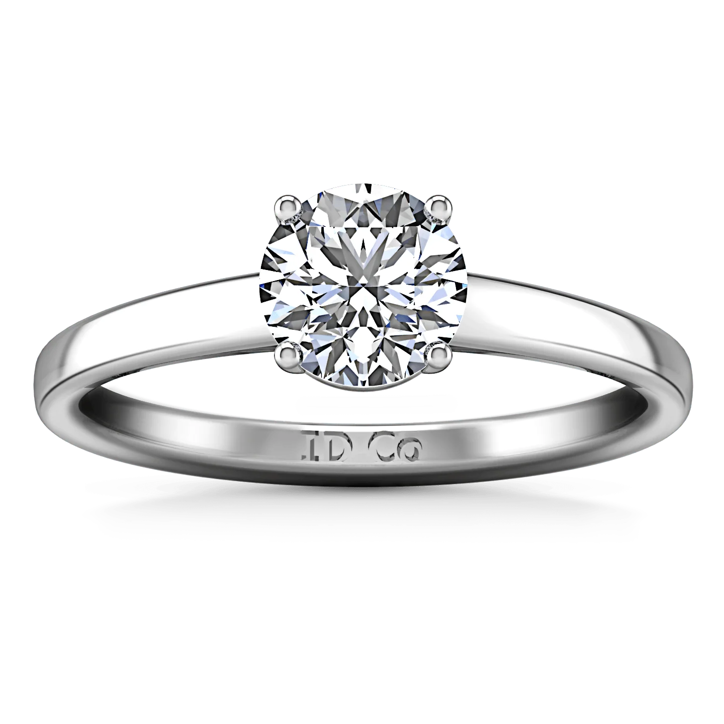 Round Diamond Solitaire Engagement Ring Nuovo 14K White Gold