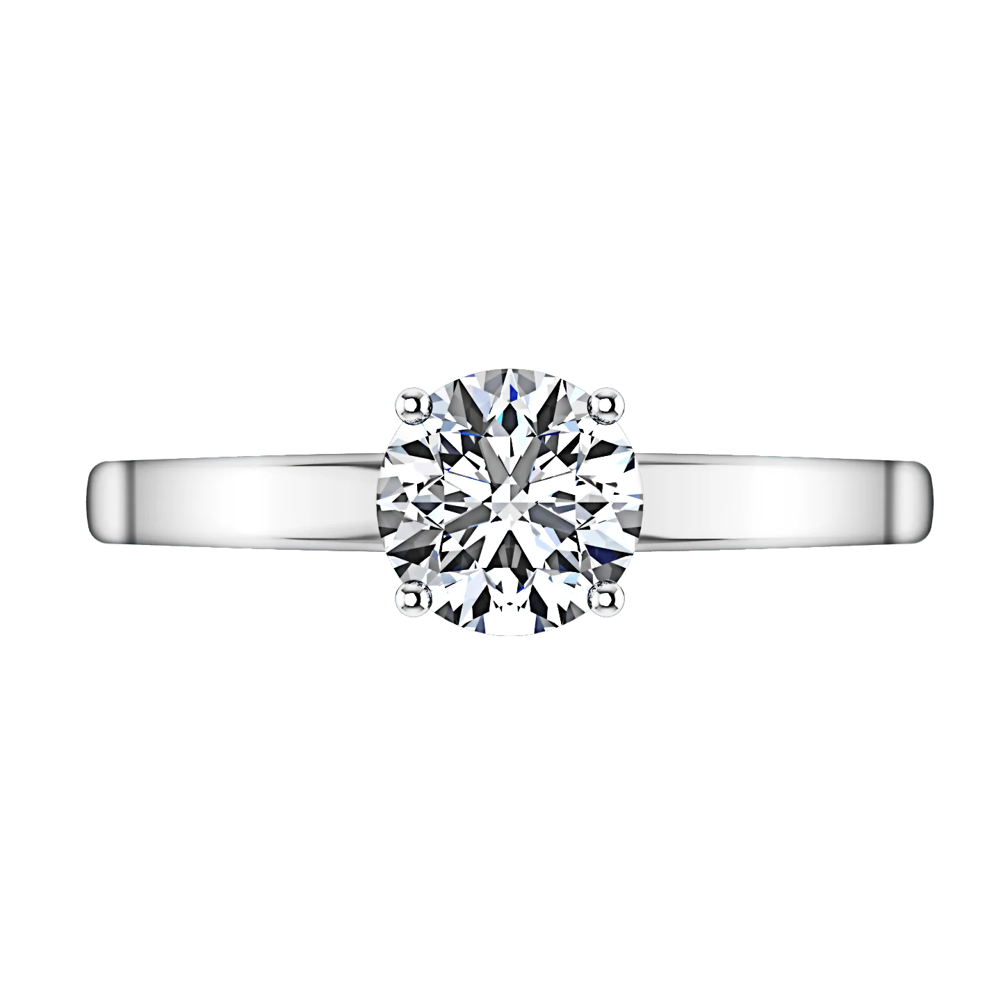 Round Diamond Solitaire Engagement Ring Nuovo 14K White Gold - Image 3
