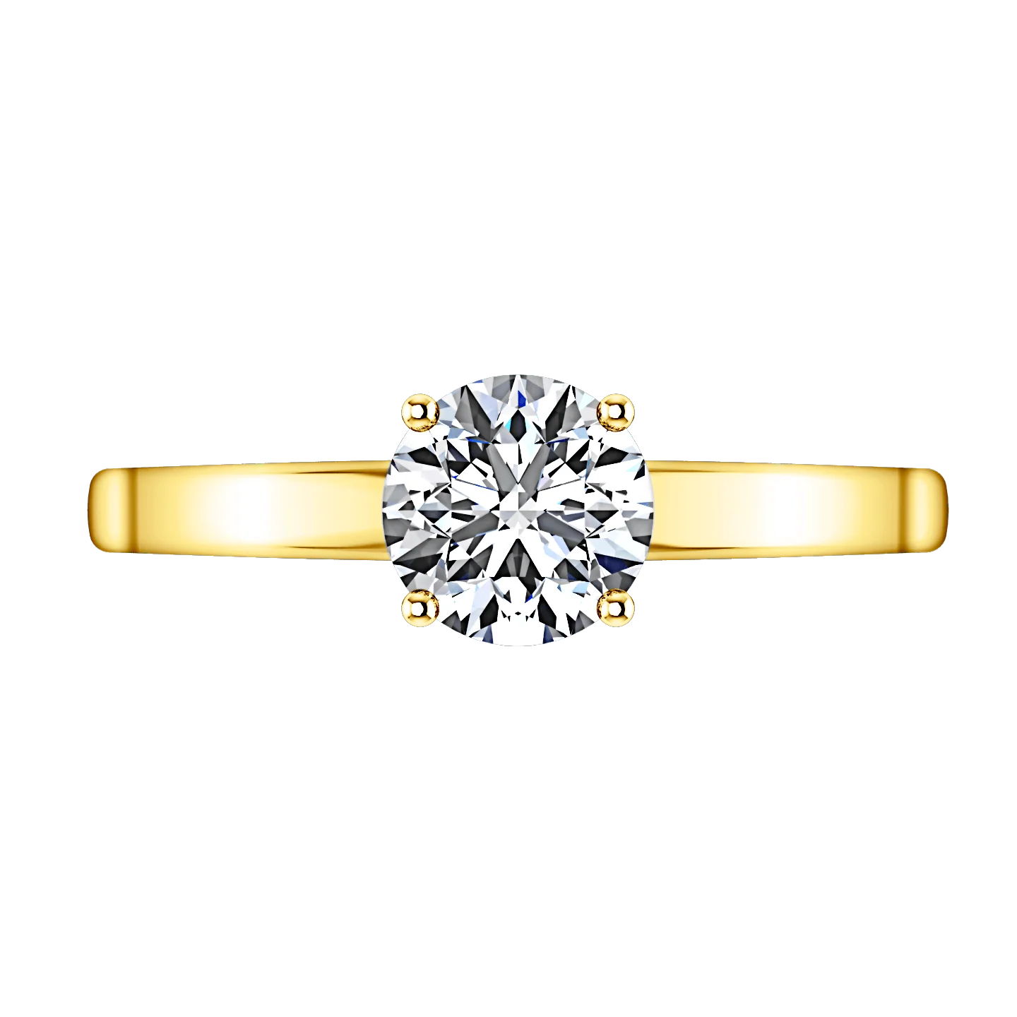 Solitaire Diamond Engagement Ring Nuovo 14K Yellow Gold - Image 4