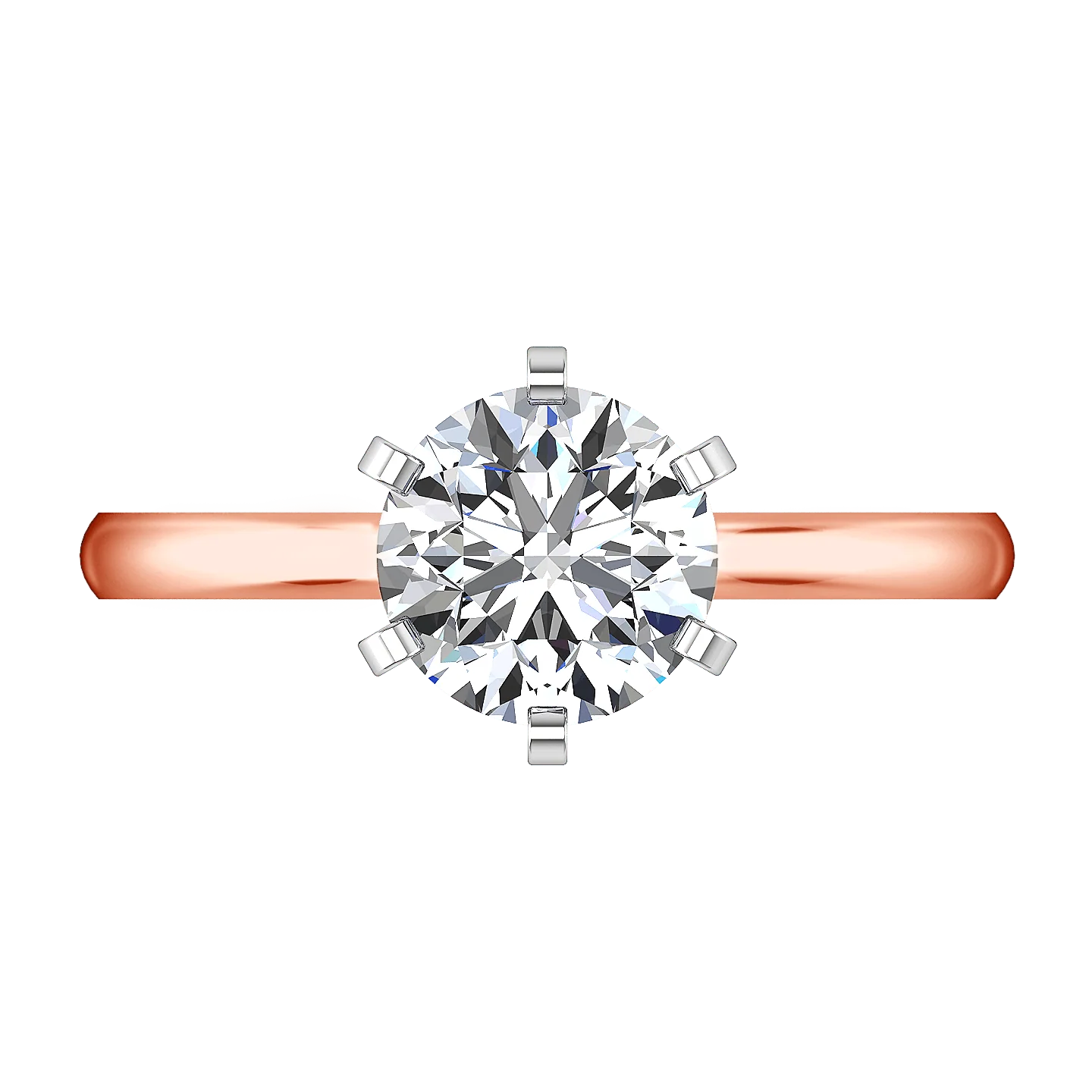 Solitaire Diamond Engagement Ring Petite Cathedral 14K Rose Gold - Image 4