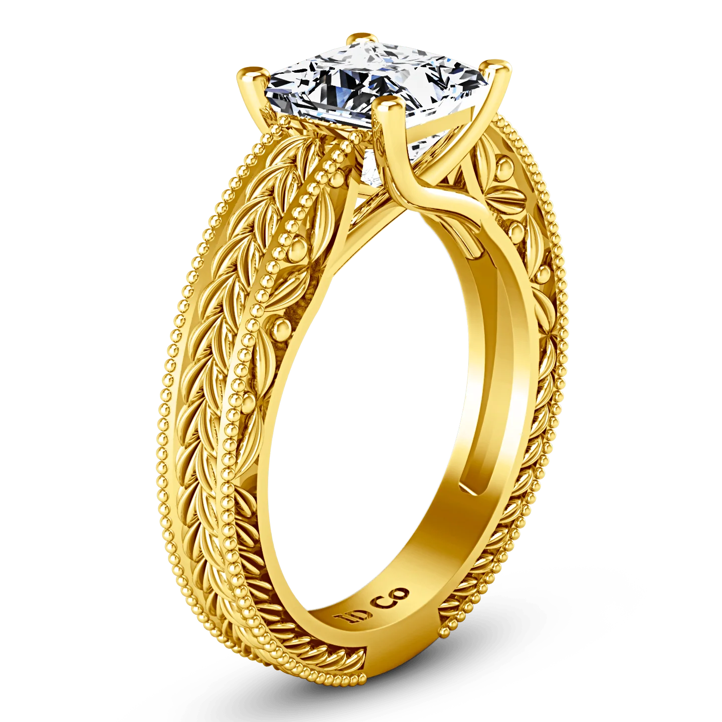 Solitaire Diamond Engagement Ring Rowan 14K Yellow Gold - Image 2