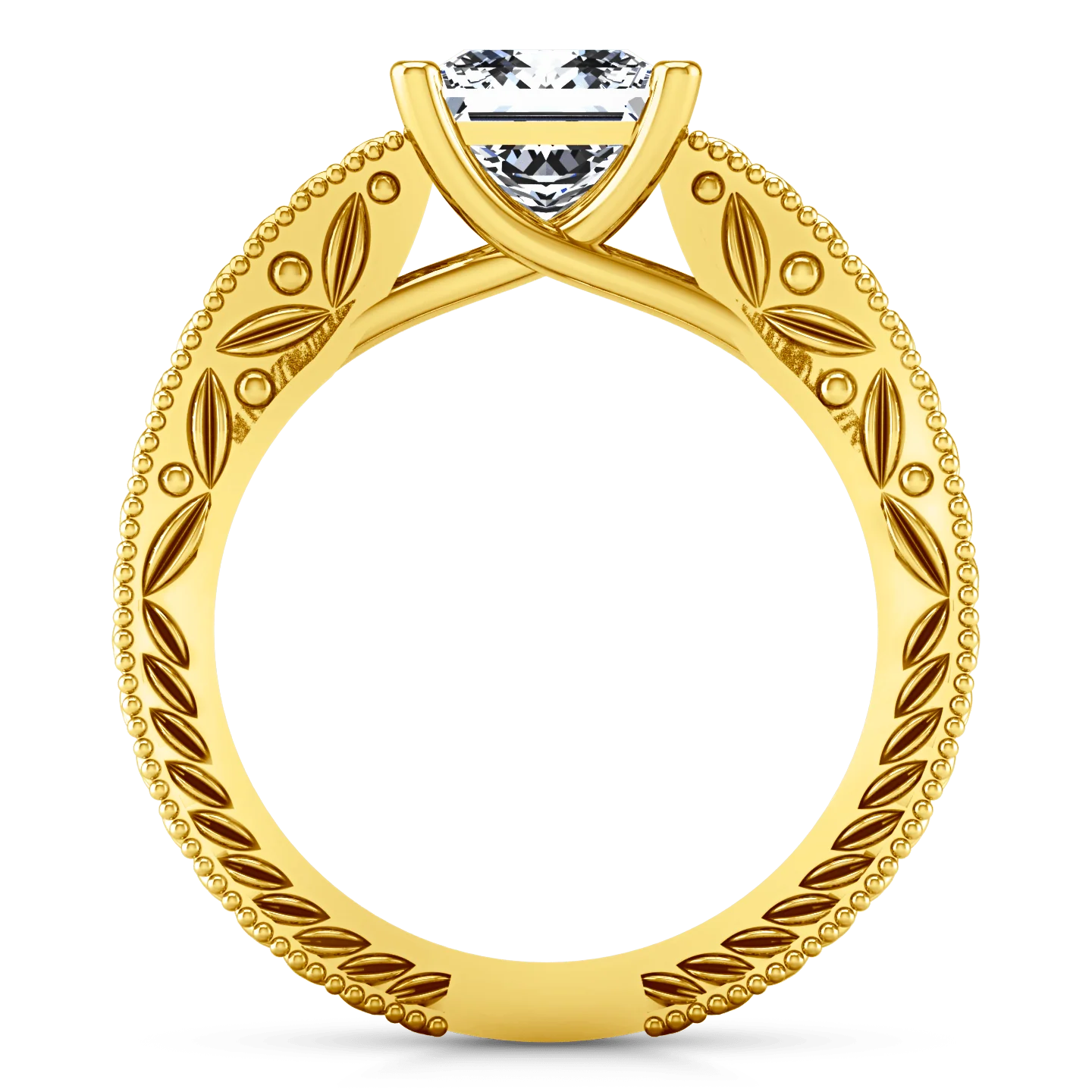 Solitaire Diamond Engagement Ring Rowan 14K Yellow Gold - Image 3