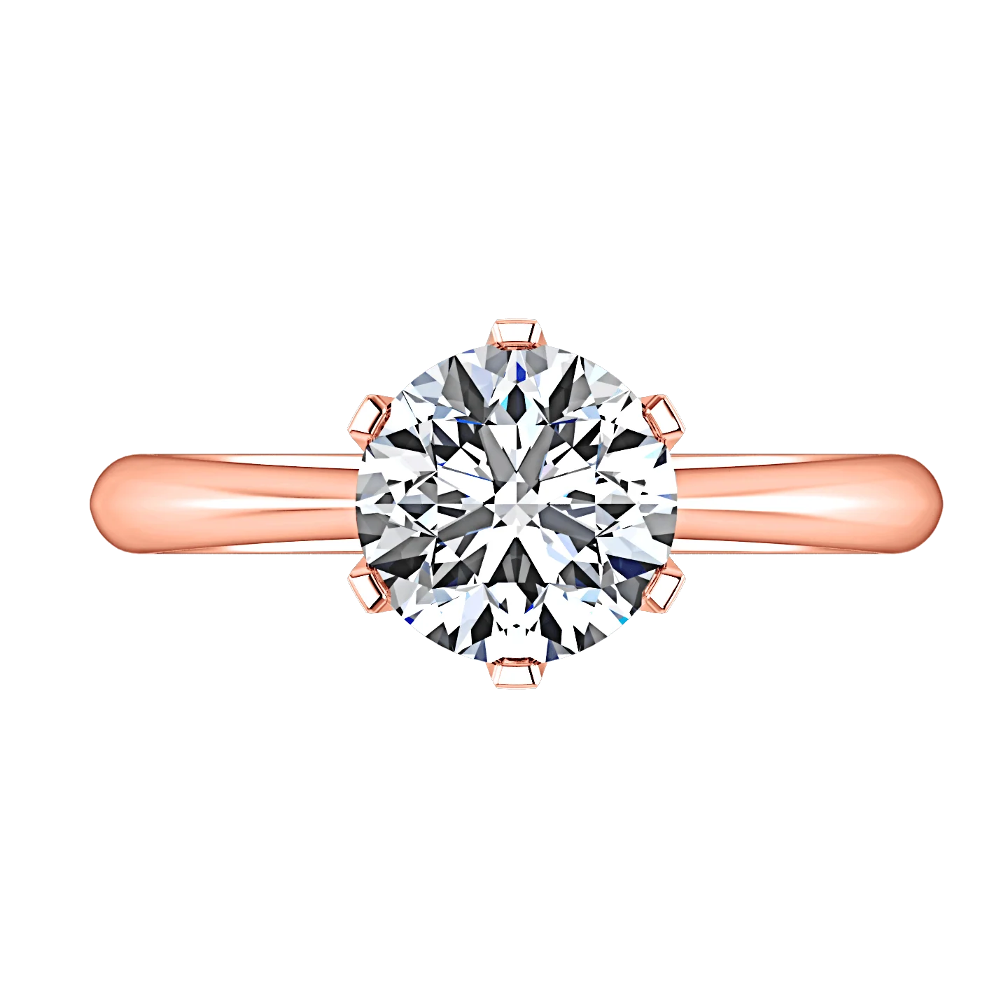 Solitaire Diamond Engagement Ring Tresa  14K Rose Gold - Image 3