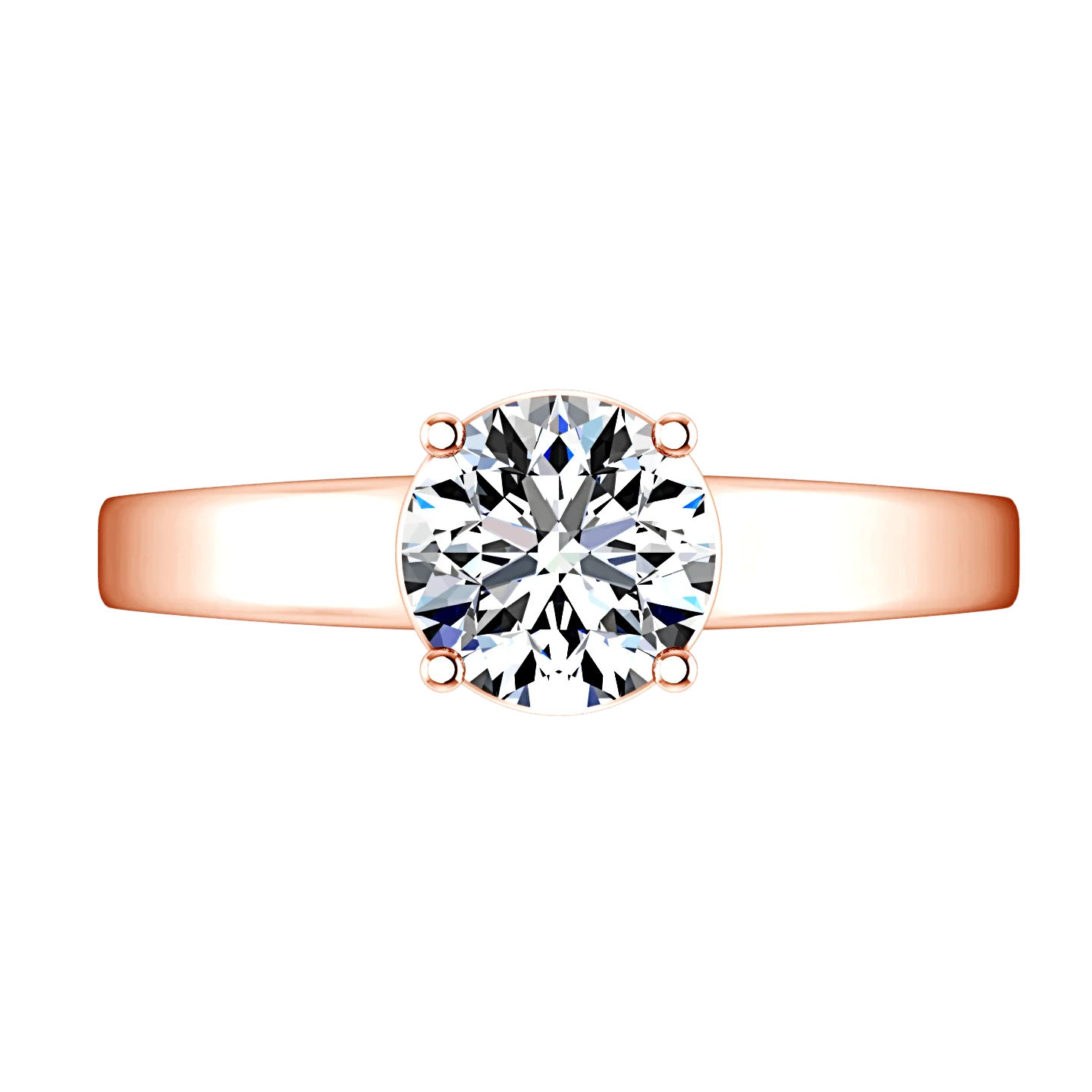 Solitaire Diamond Engagement Ring Valse 14K Rose Gold - Image 3