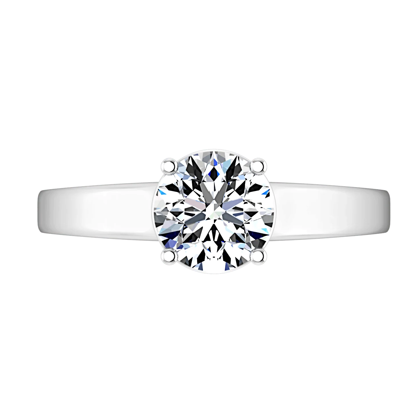 Round Diamond Solitaire Engagement Ring Valse  14K White Gold - Image 4