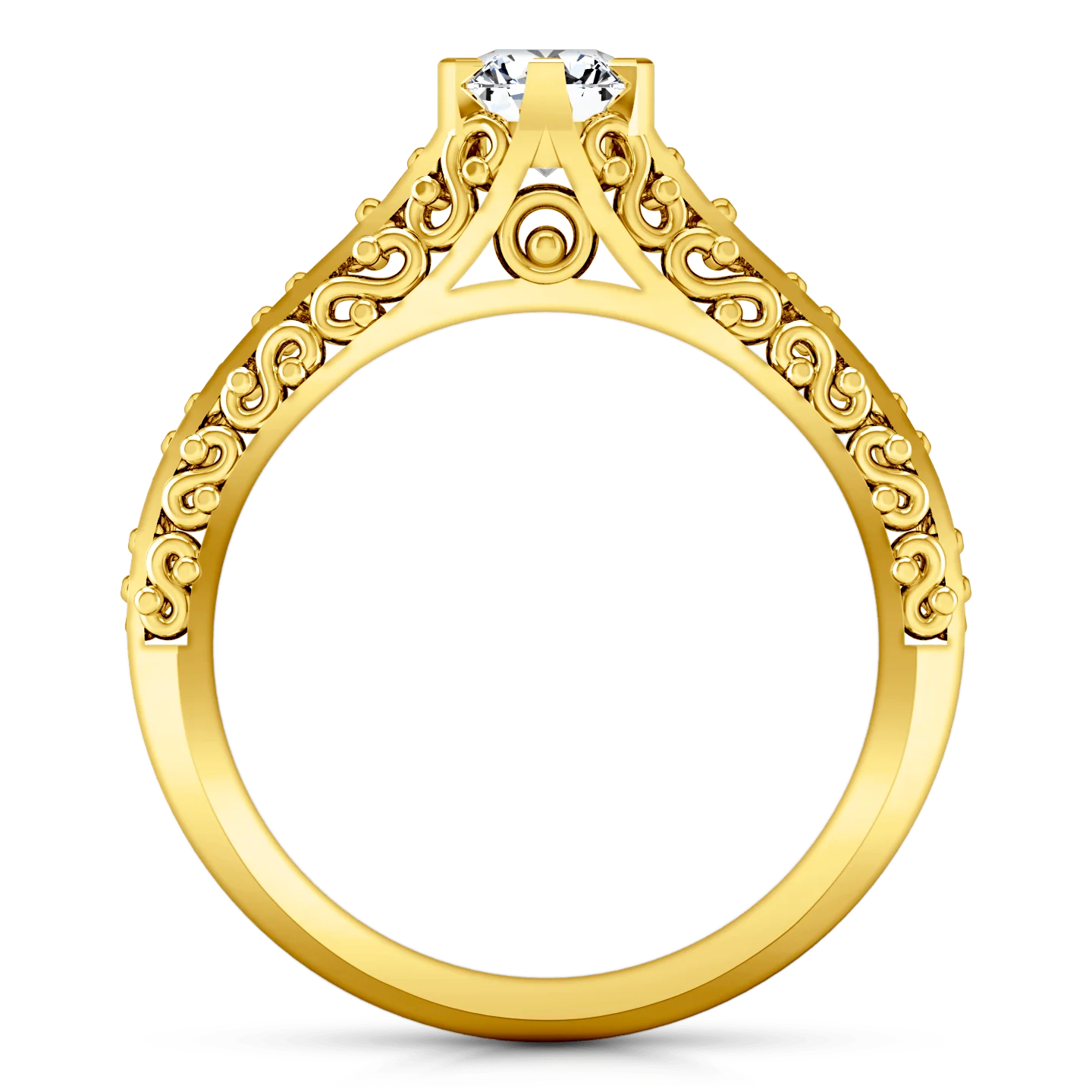 Solitaire Diamond Engagement Ring Whitney 14K Yellow Gold - Image 3